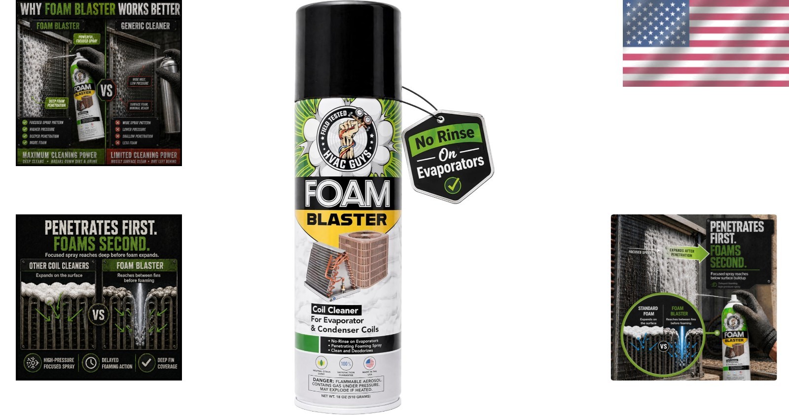 Effortless HVAC Cleaning – Foam Blaster 18oz Cleaner for Evaporators & More