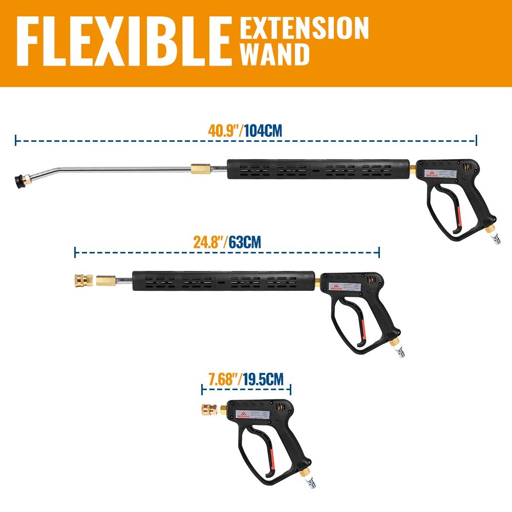 YAMATIC Pressure Washer Gun 5000 PSI Power Washer Extension Wand Trigger Handle
