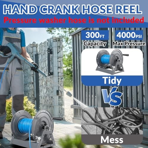 FIXFANS Pressure Washer Hose Reel 300FT 3/8 Inch Manual