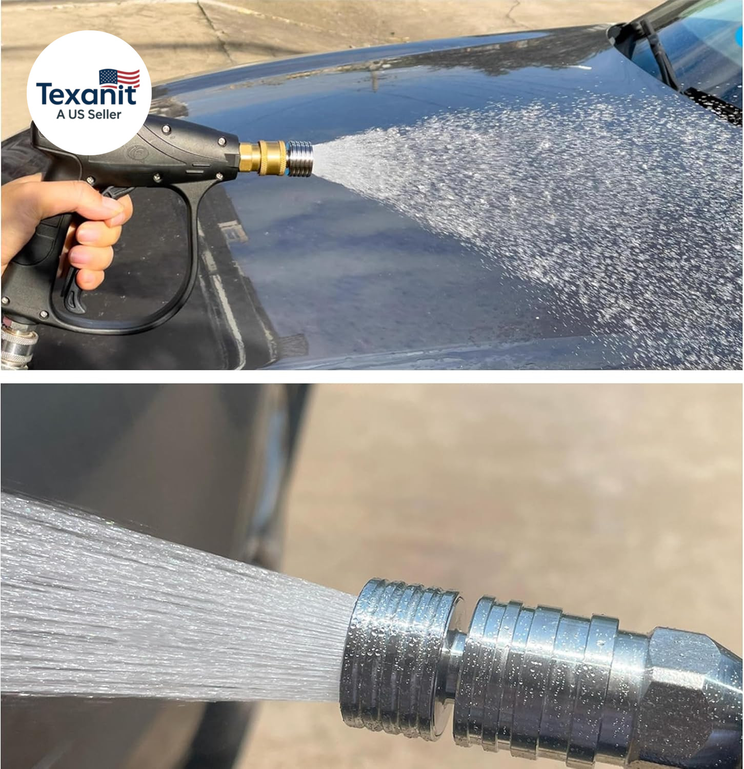 Pressure Washer Tips, Stainless Steel Shower Nozzle Soft Wash Nozzle, 1/4″ Quick