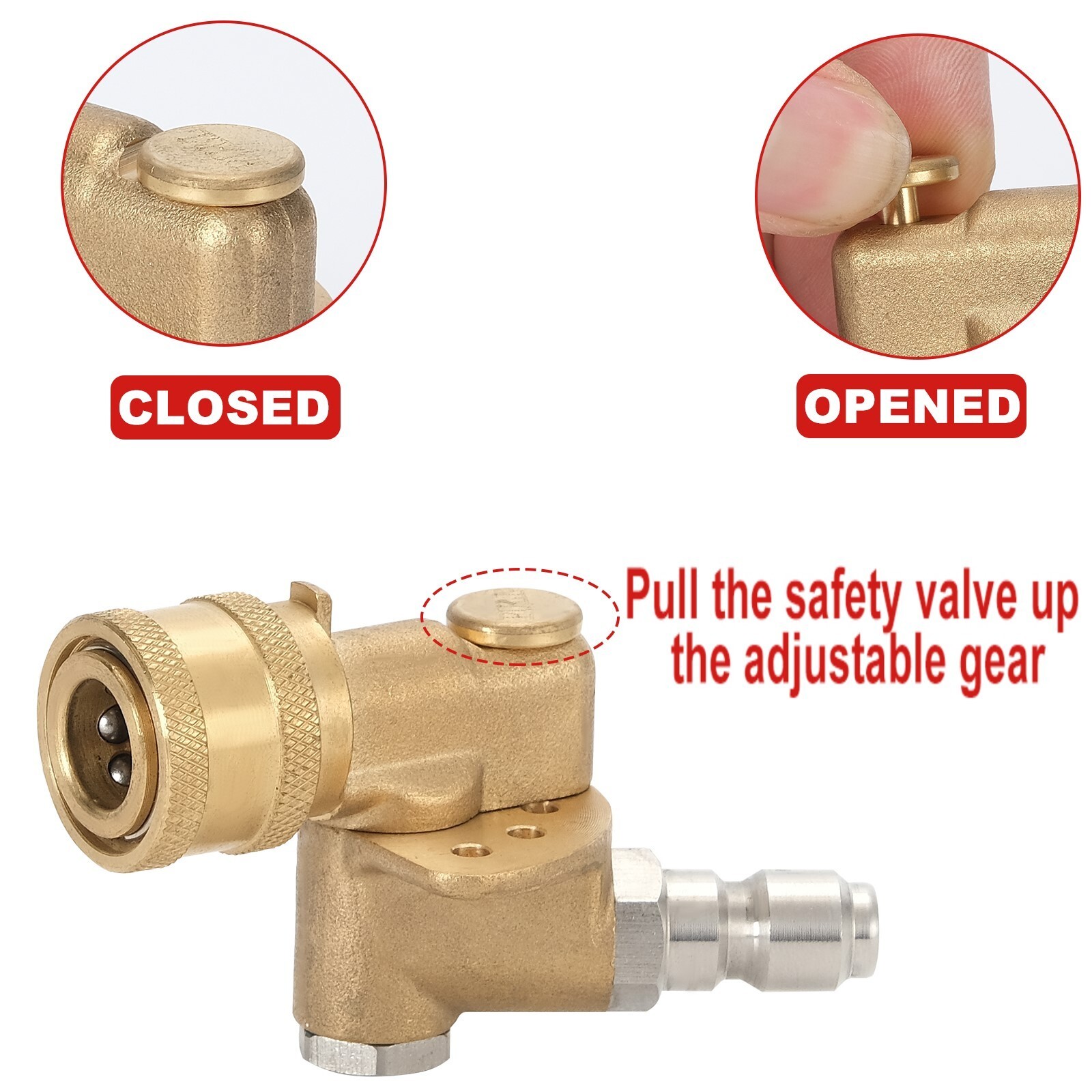 Pivoting Coupler for Pressure Washer Spray Nozzle, Gutter Cleaner Attachment for