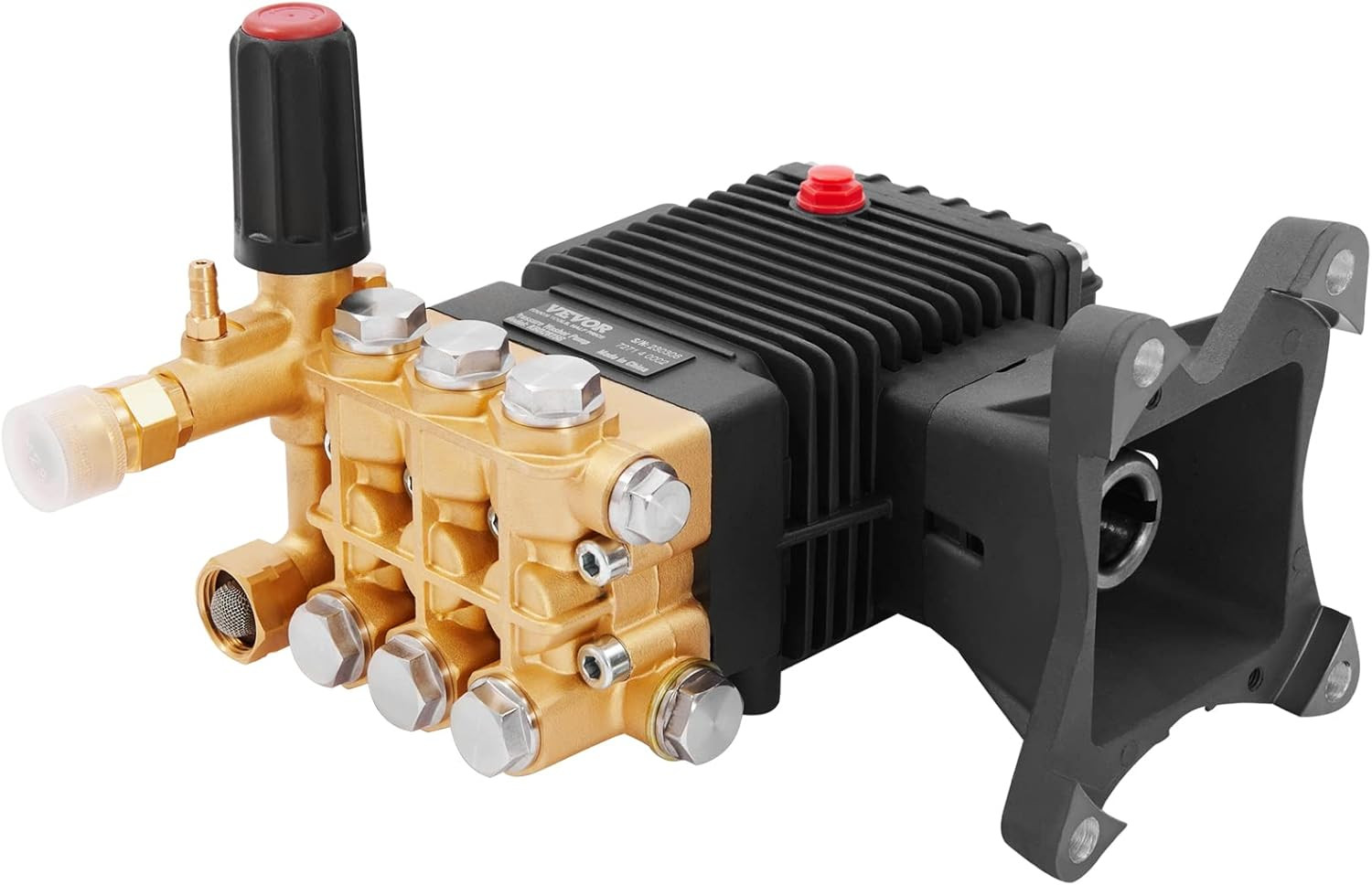 Pressure Washer Pump, 4400 PSI, 4.0 GPM, 1″ Shaft Horizontal Triplex Plunger, Re