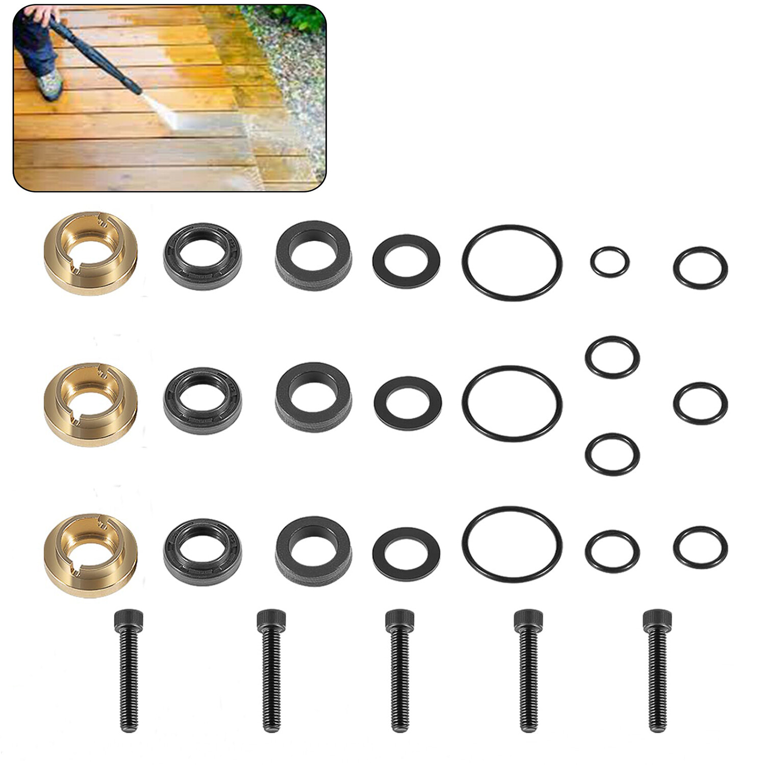 Complete Pressure Washer Seal Kit for Briggs Stratton 190595GS 190711GS 193807GS