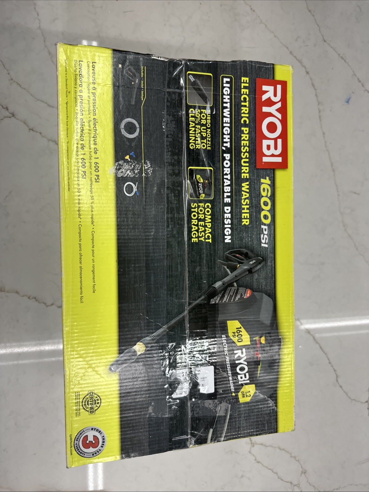 RYOBI 1600 PSI 1.2 GPM Cold Water Corded Electric Pressure Washer