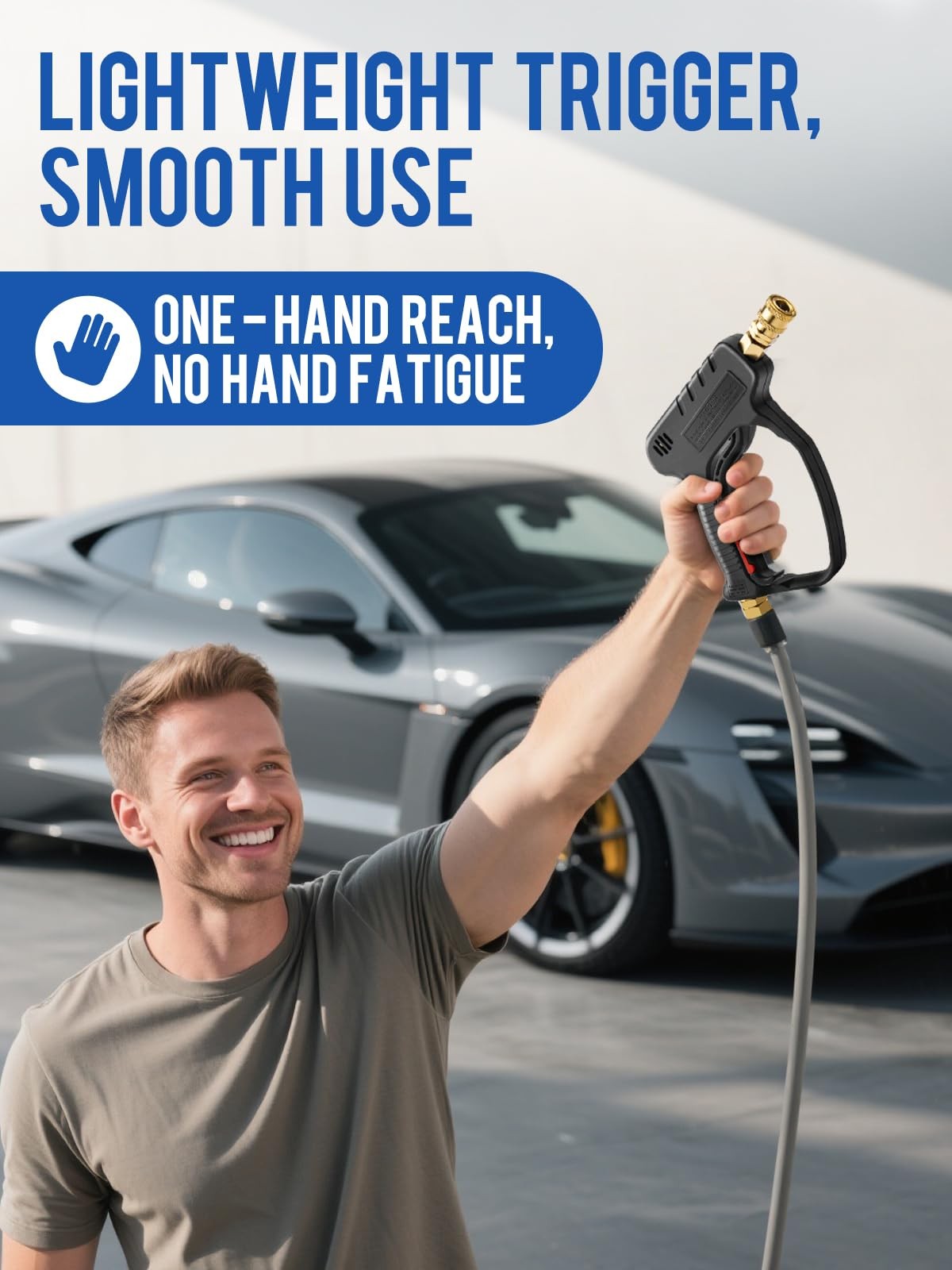 Short Pressure Washer Gun 5000PSI 10.5GPM 3/8 Inch Quick Connect M2214mm