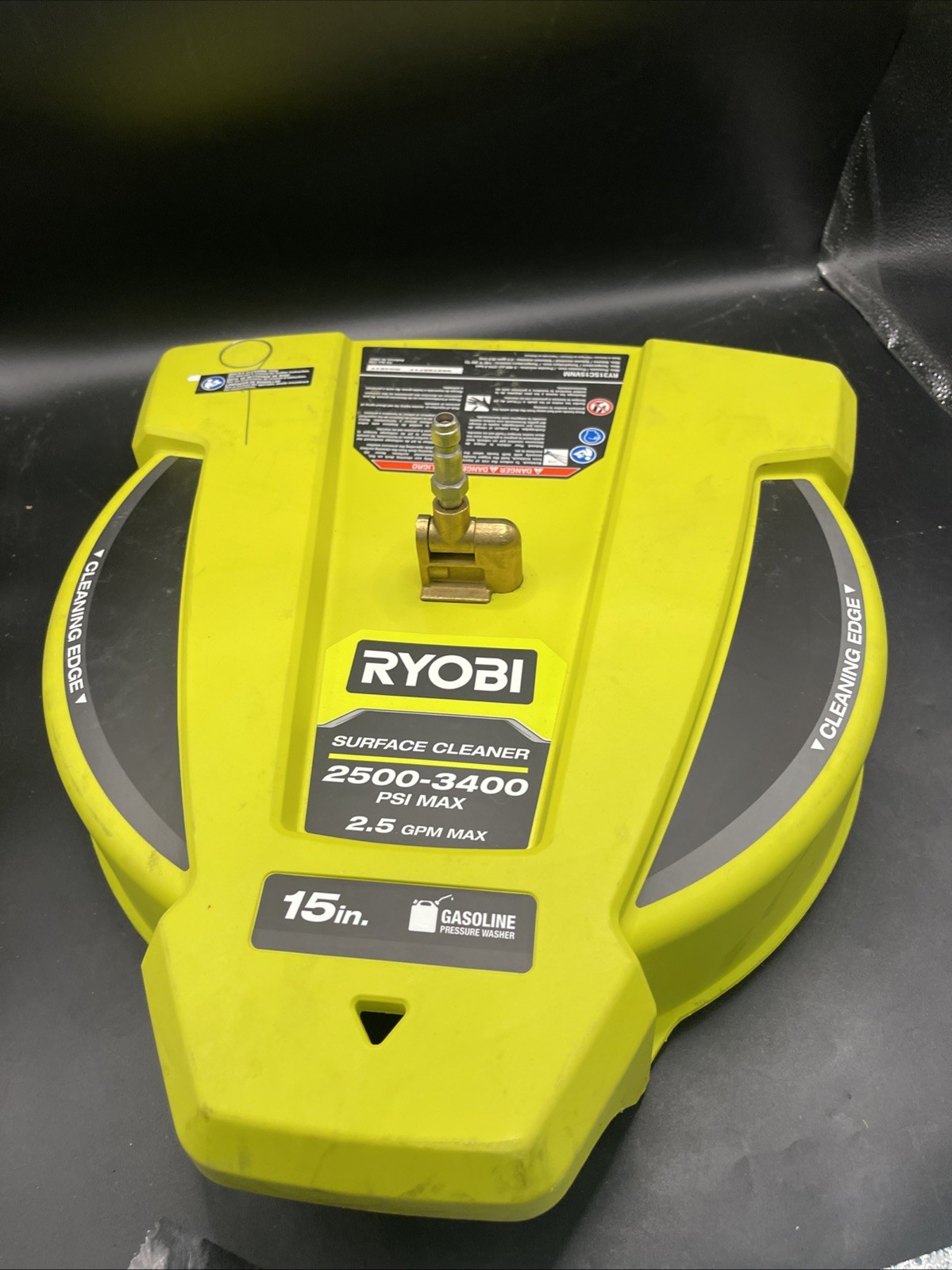 RYOBI 15 in. 3400 PSI Gas Pressure Washer Surface Cleaner w/Caster Wheels