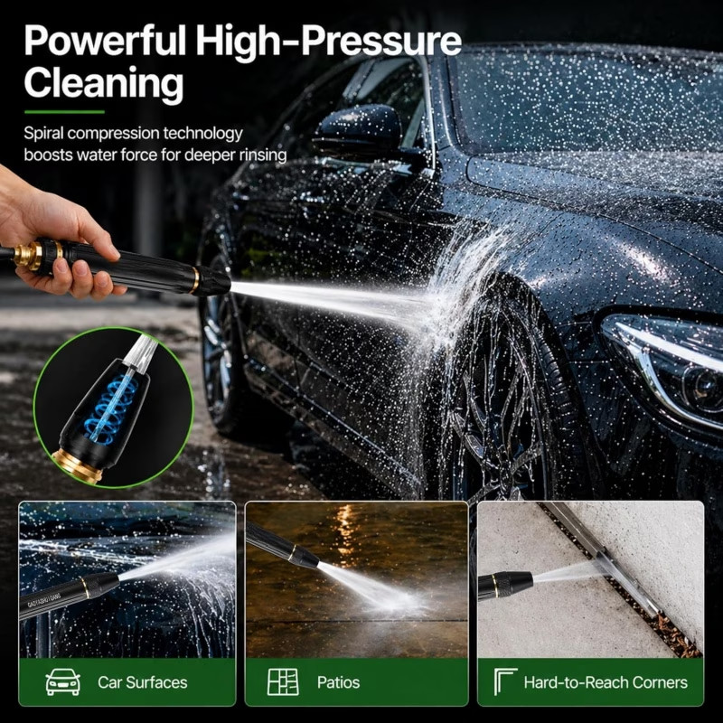 Larnto High Pressure Hose Nozzle Water Gun for Car Wash Garden Pressure Booster