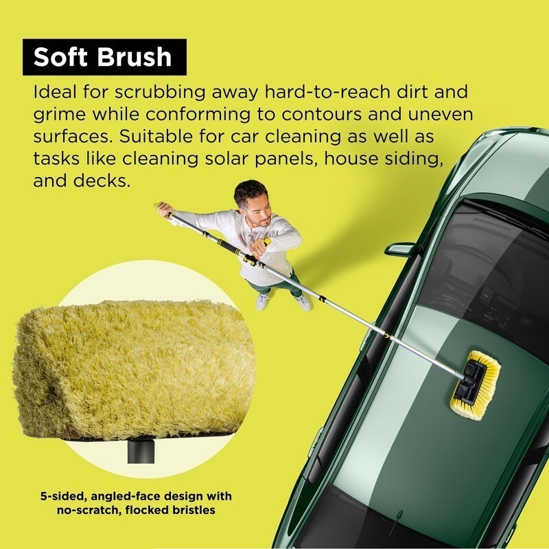 Gentle Surfaces Cleaning Kit Ultra Soft Scrub Brush Squeegee Multi Surface Use