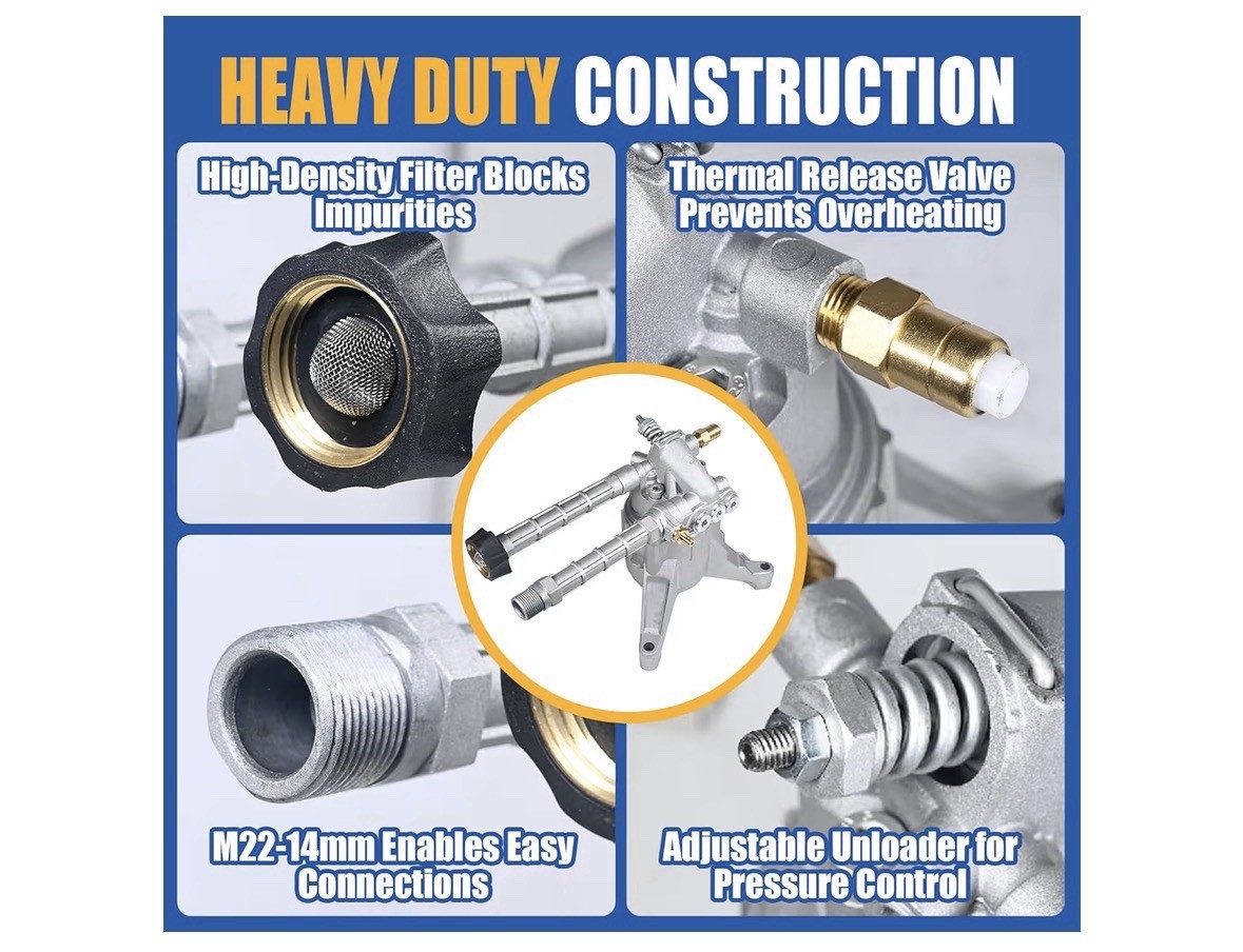 TOOLCY 7/8″ Shaft Vertical 2500 psi High Pressure Washer Pump 2.5 GPM