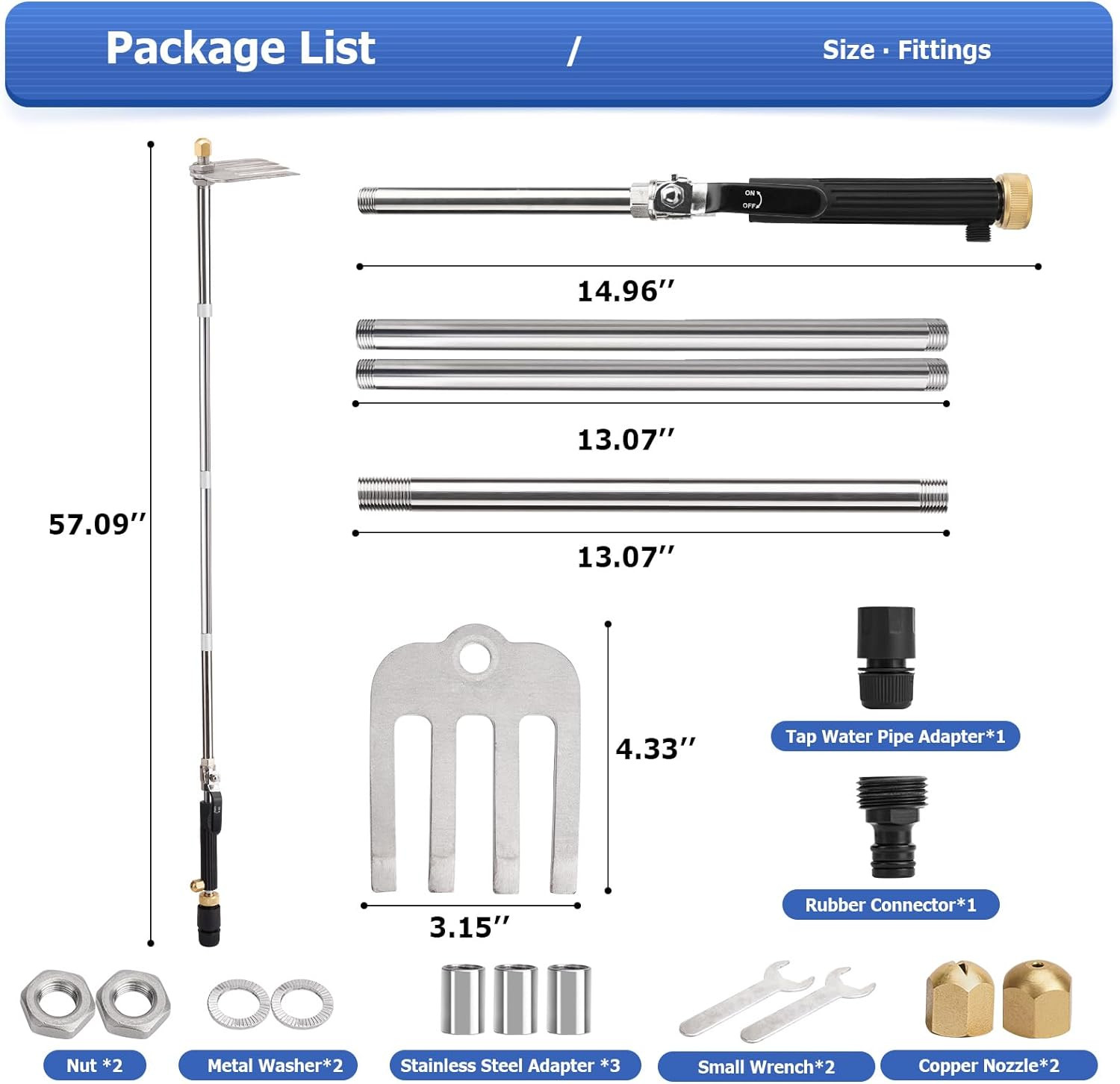 2 Use Gutter Cleaning Tools with Rake,Removable High Pressure