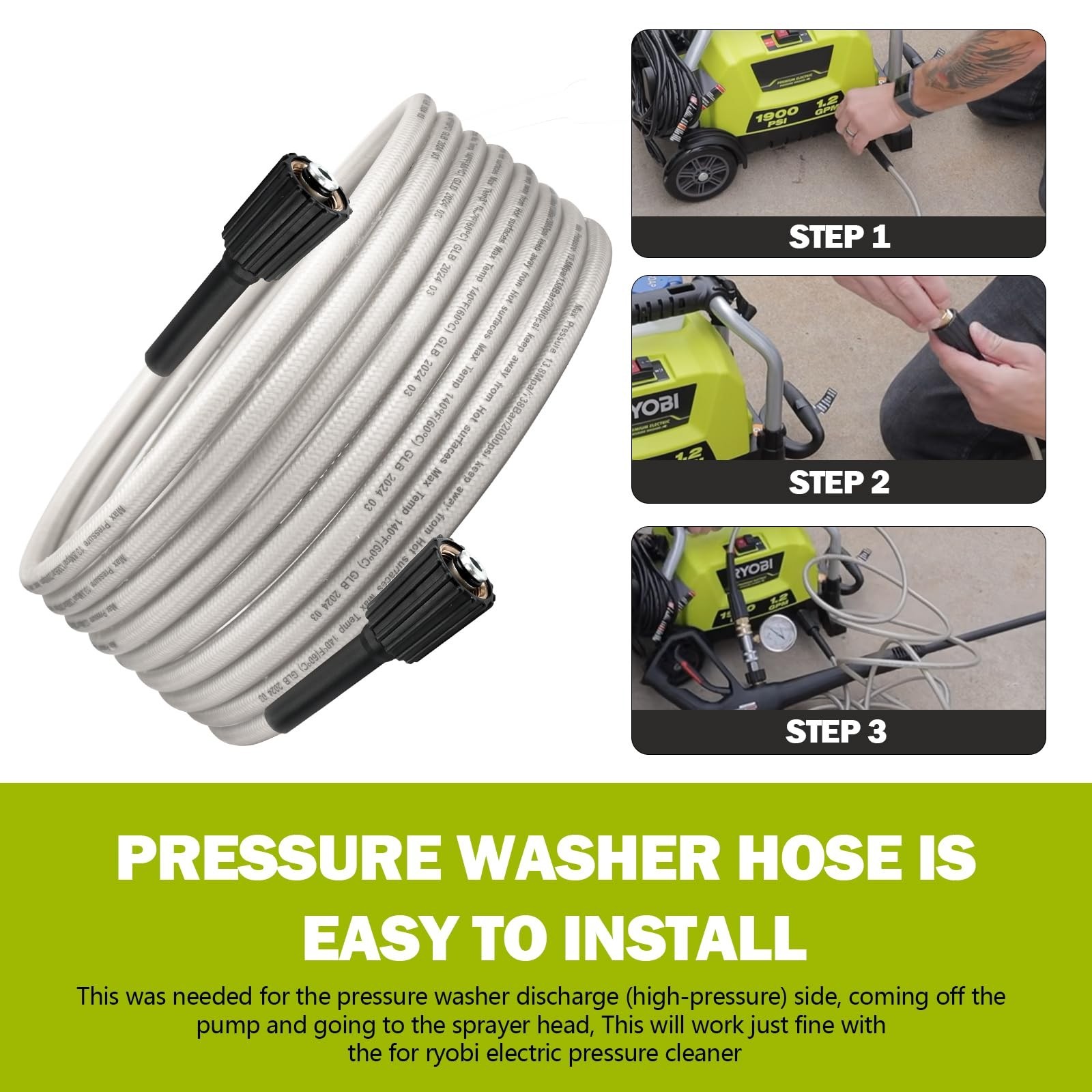 Pressure Washer Hose Replacement for Electric Power Washers RY141600 RY141612 RY