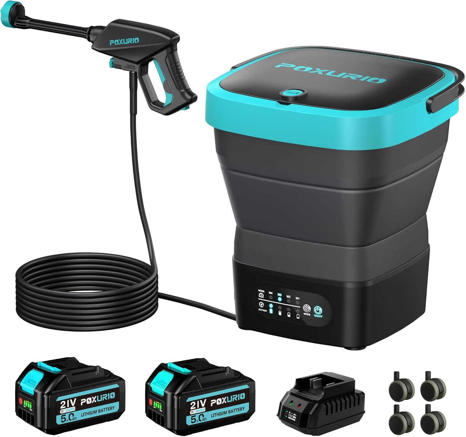 Cordless 750PSI Portable Pressure Washer with 4.5Gal Tank & 5-In-1 Nozzle