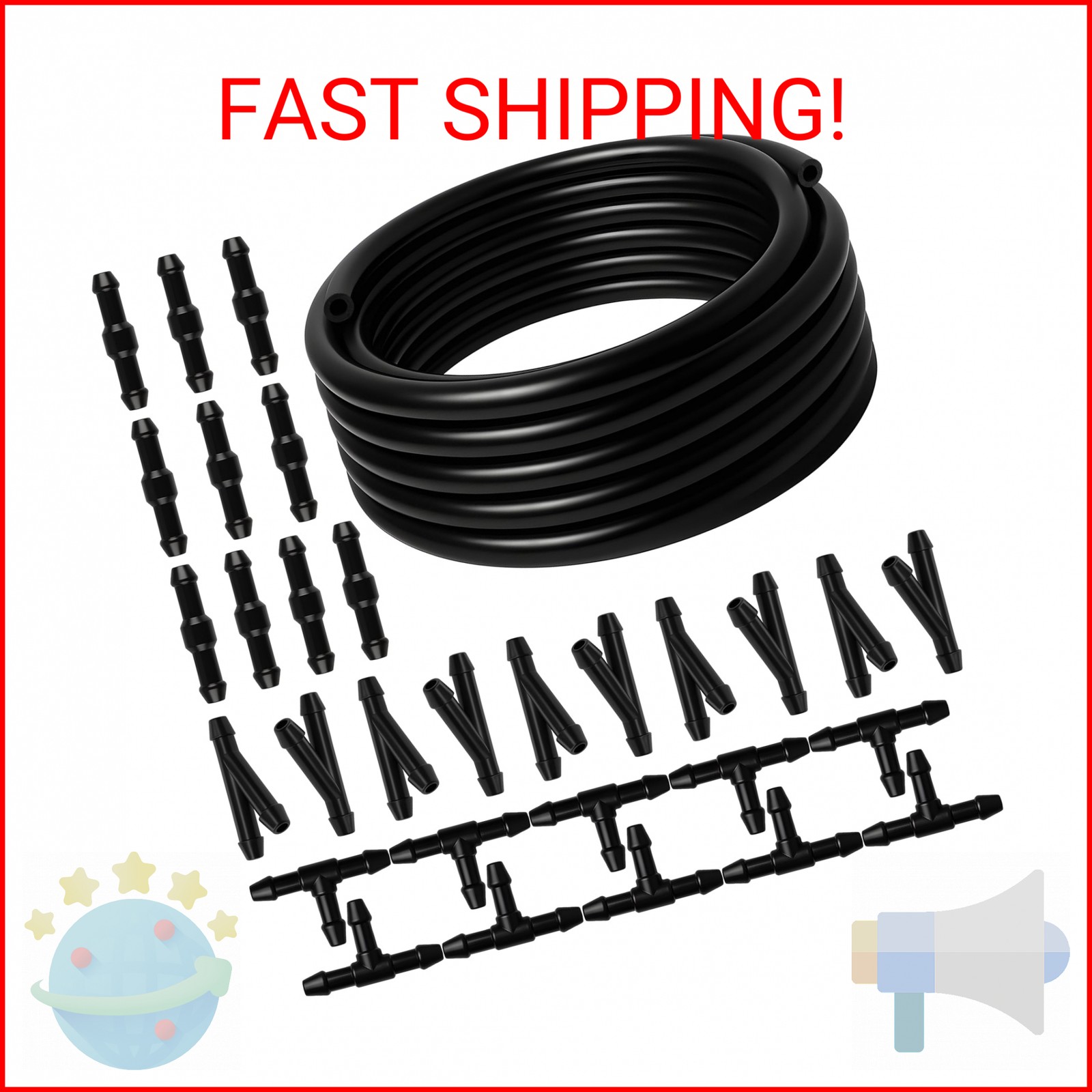 Windshield Washer Hose Kit, 4M Flexible Durable Rubber Washer Fluid Tubing & 30