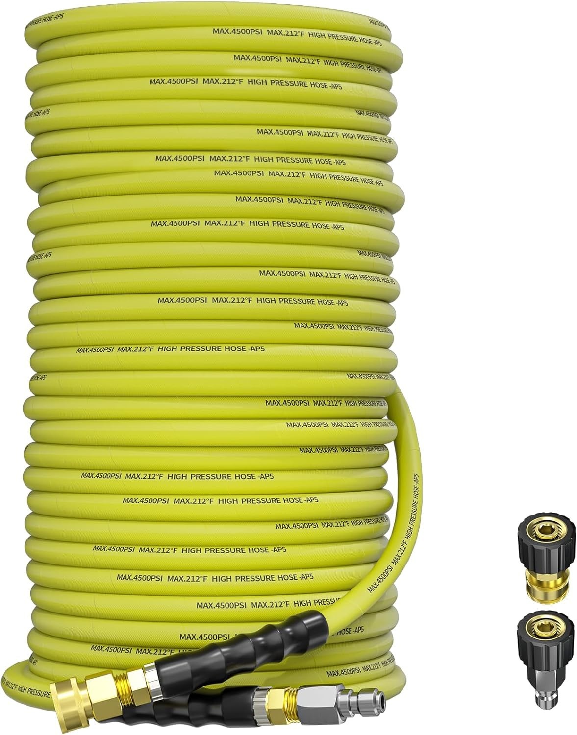 Versatile 200FT Pressure Washer Hose with 4500 PSI & M22 Adapters – All Weather