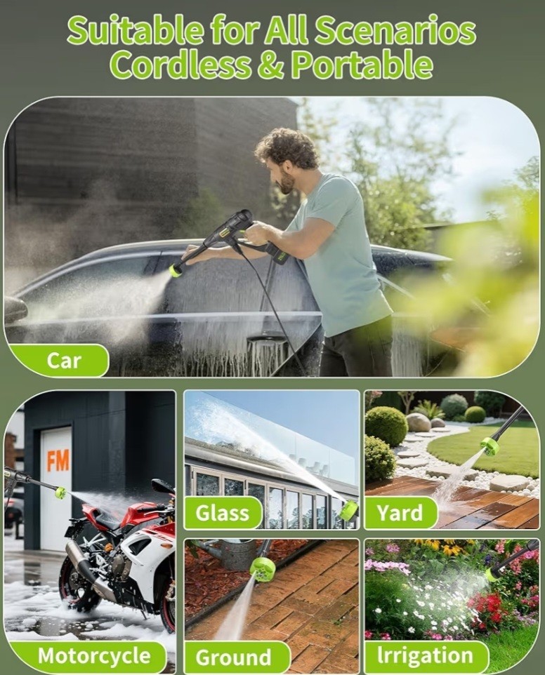 MIMYTH MBBT24015 21V Cordless Cold Water Pressure Washer 990 PSI Kit
