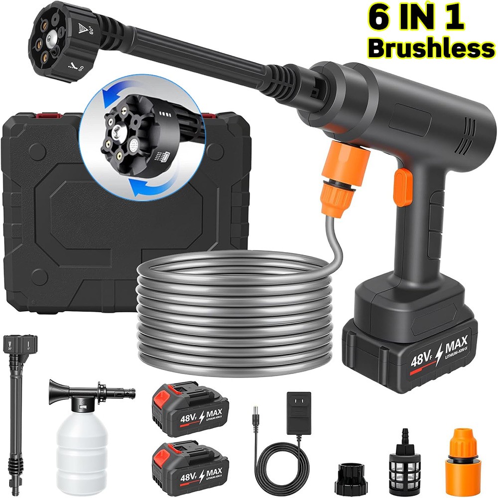 Portable Cordless Electric High Pressure Water Spray Gun Car Washer Cleaner Tool