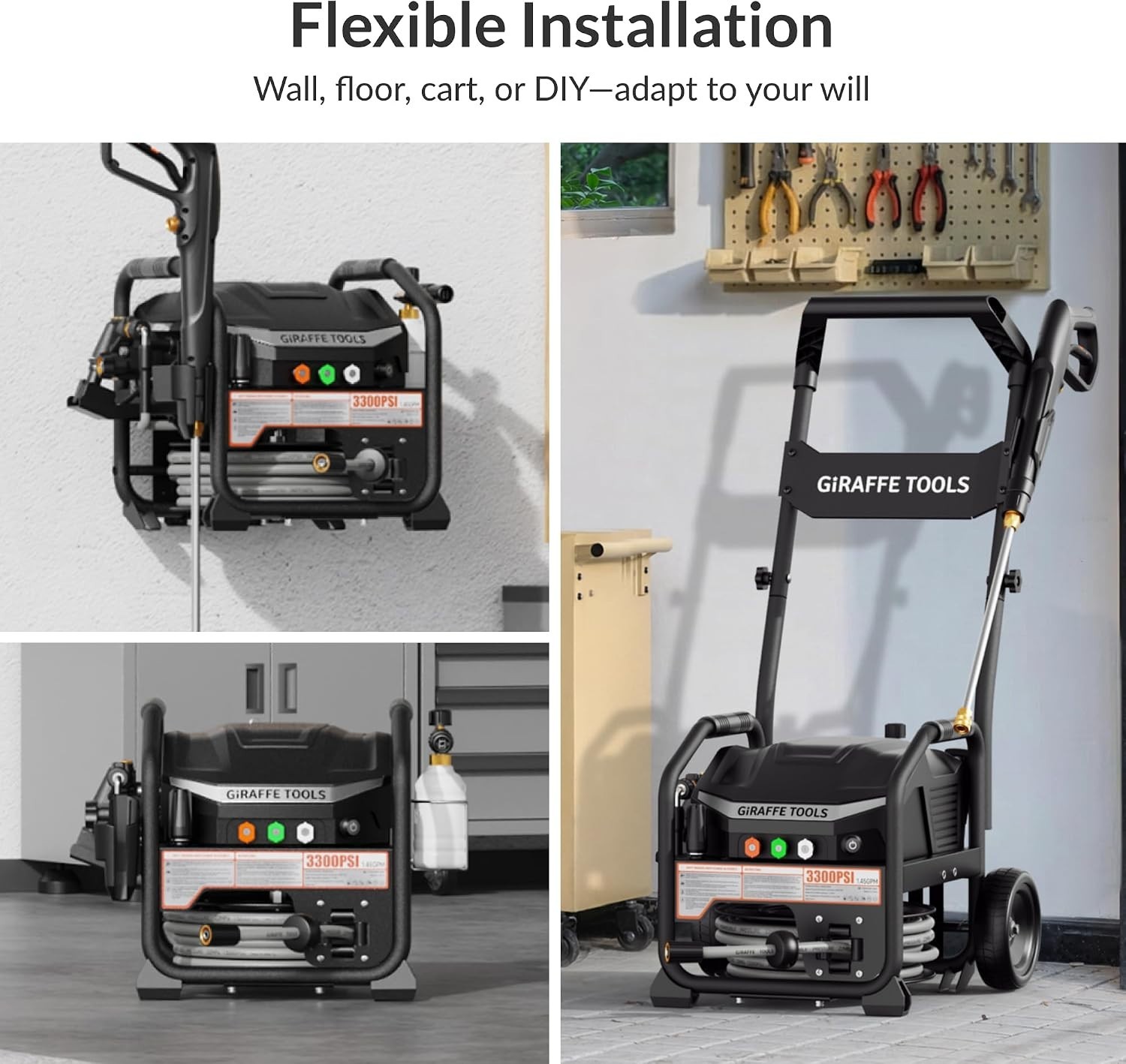 Crossfalls Retractable Pressure Washer Max, 3000PSI, 1.45GPM, 1800W Induction…