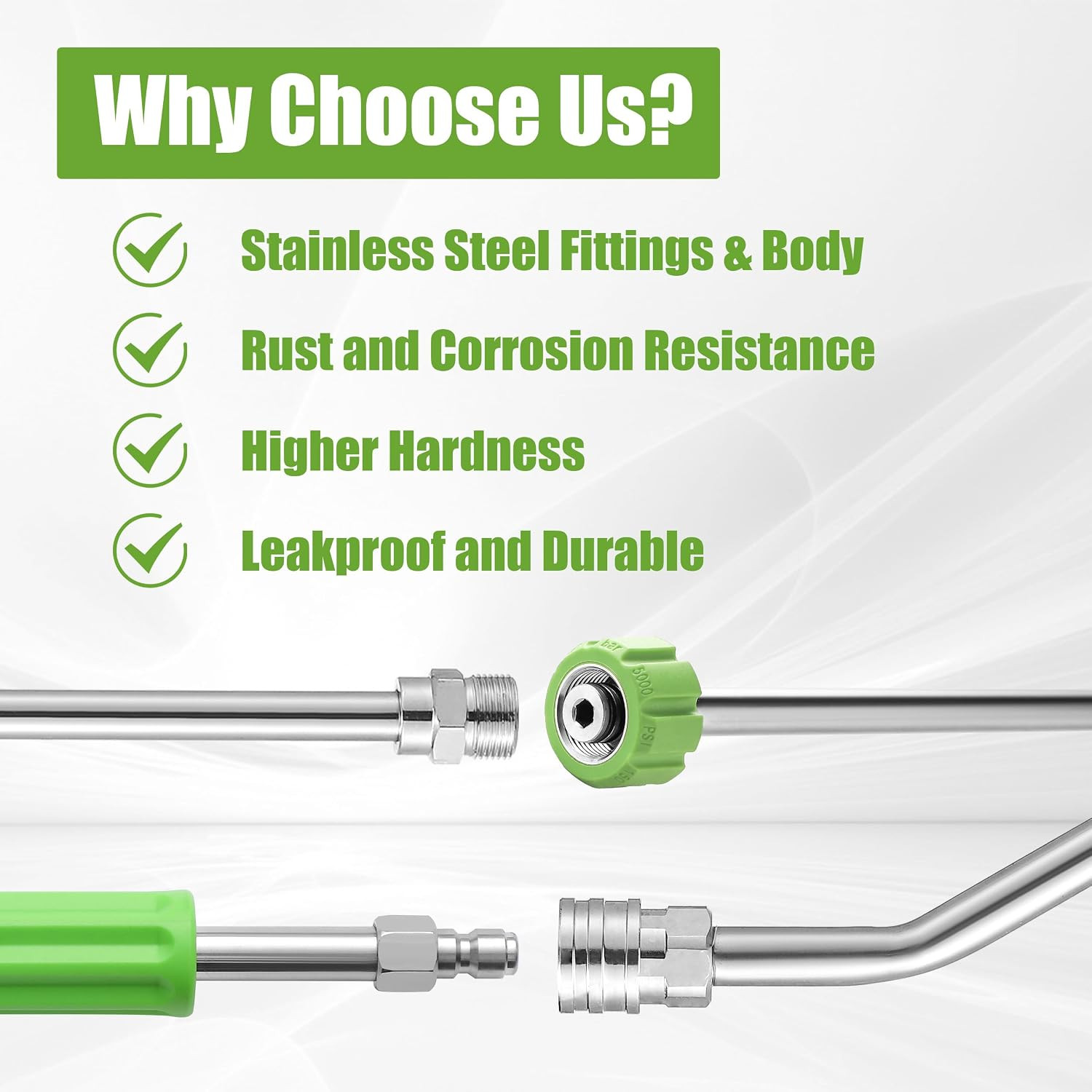 Pressure Washer Extension Wand, 120” Power Washer Wand Extension with Molded Gri