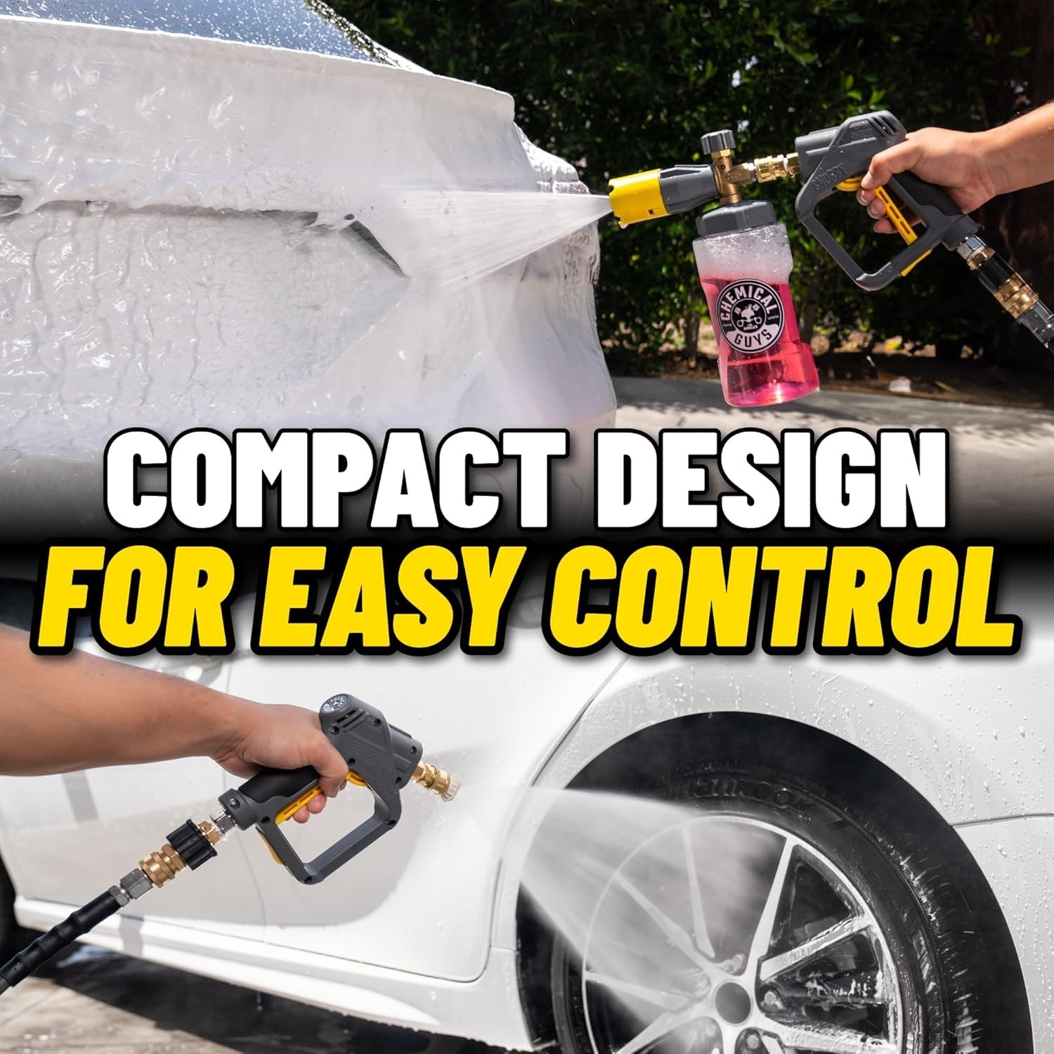 Snubby Pressure Washer Gun with Foam Cannon Short Handle Car Wash Sprayer Detail