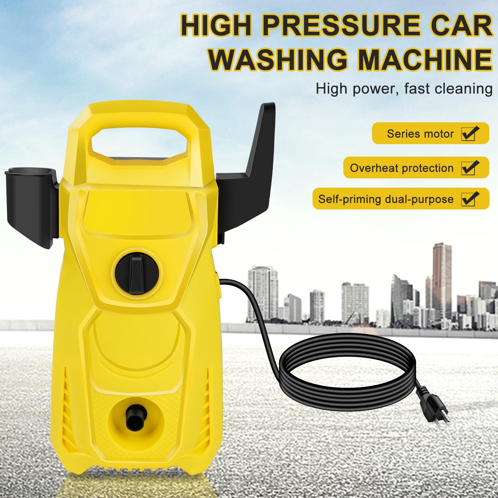 110V Electric Pressure Washer for Car & Home Cleaning, 2800W High Power