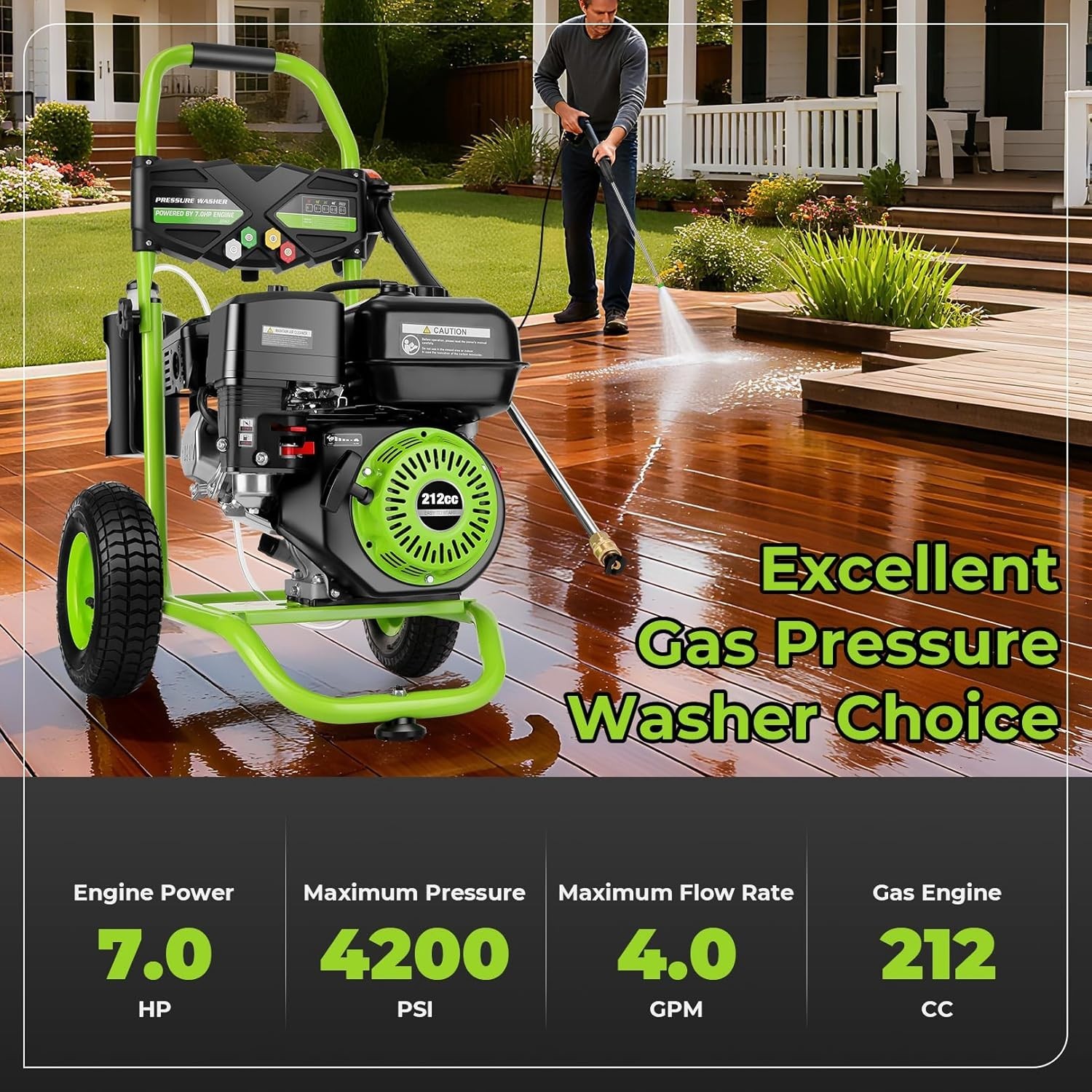 Ultimate 4200 PSI Gas Powered Washer – Versatile & EPA Compliant for Outdoor Use