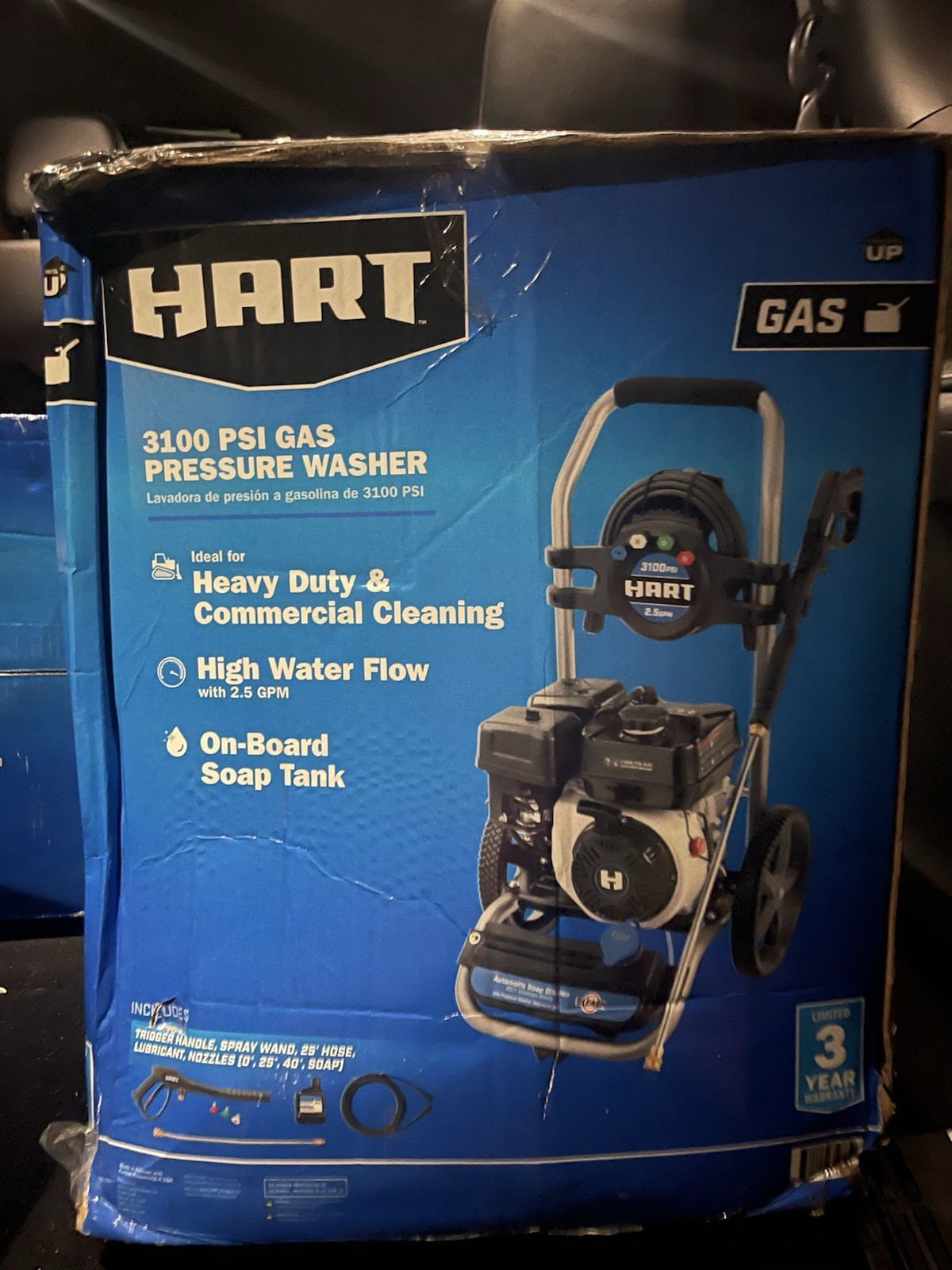 HART 3100 PSI GAS PRESSURE WASHER 108798-1 JE