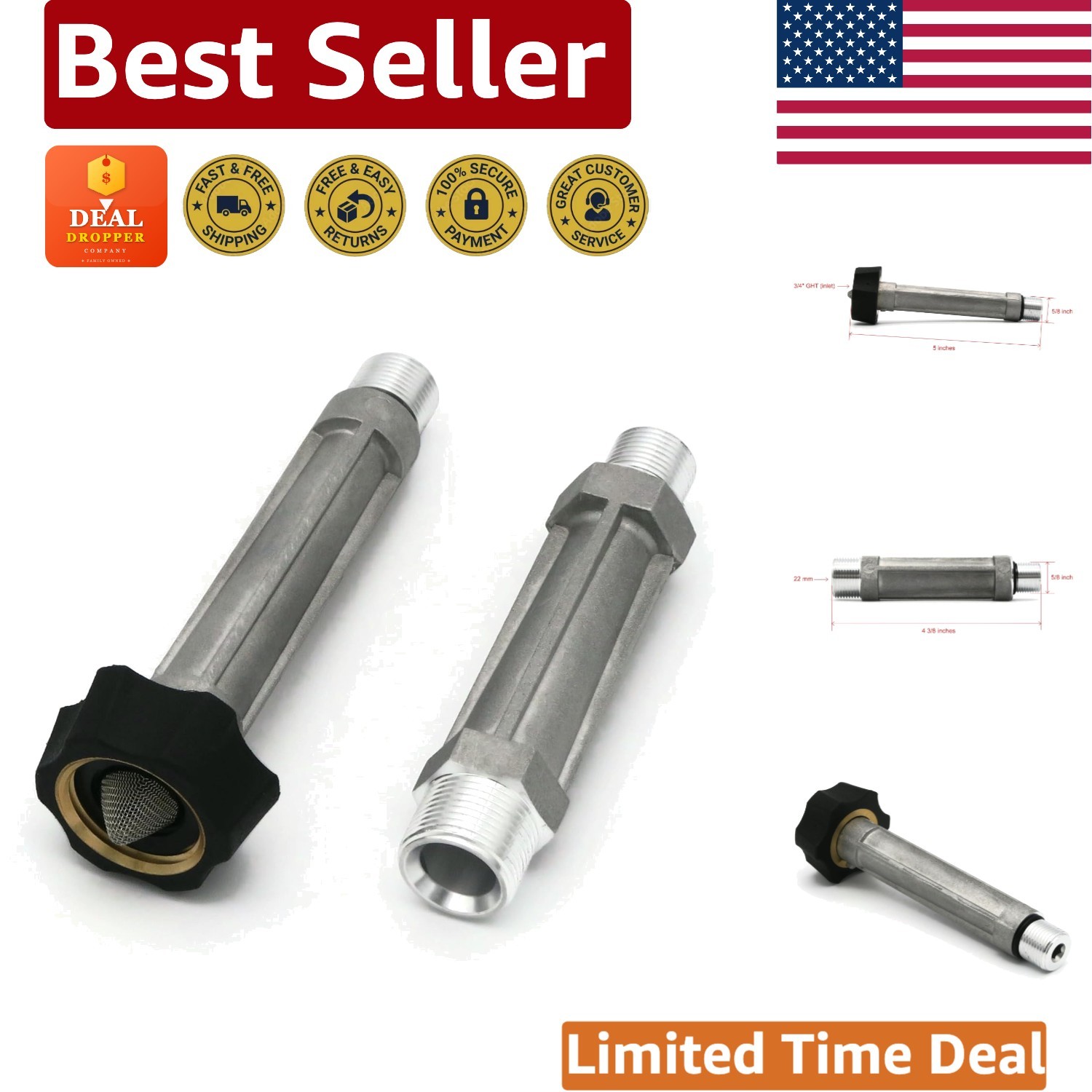Aluminum Pressure Washer Inlet & Outlet Tube Set for Troy-Bilt Models
