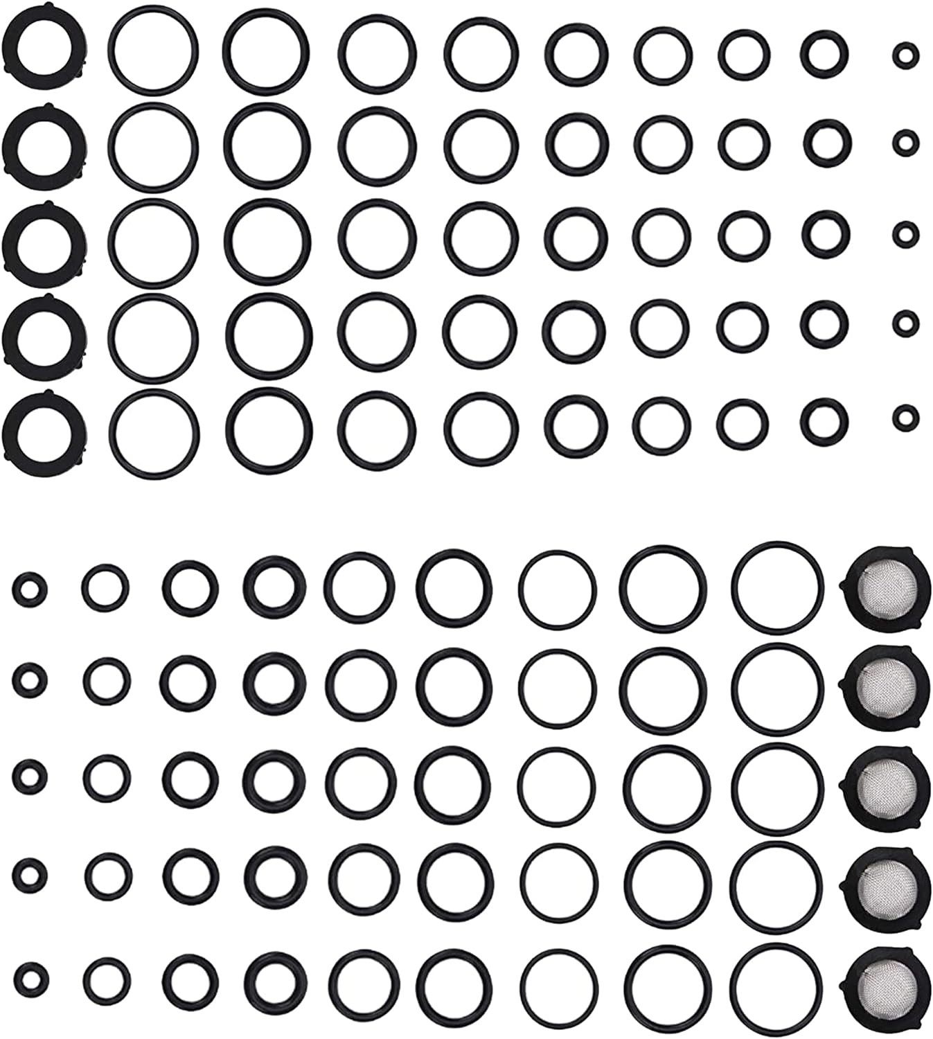 100pcs High Pressure Washer O Ring Kit, Rubber Replacement Seals for Hose Pump