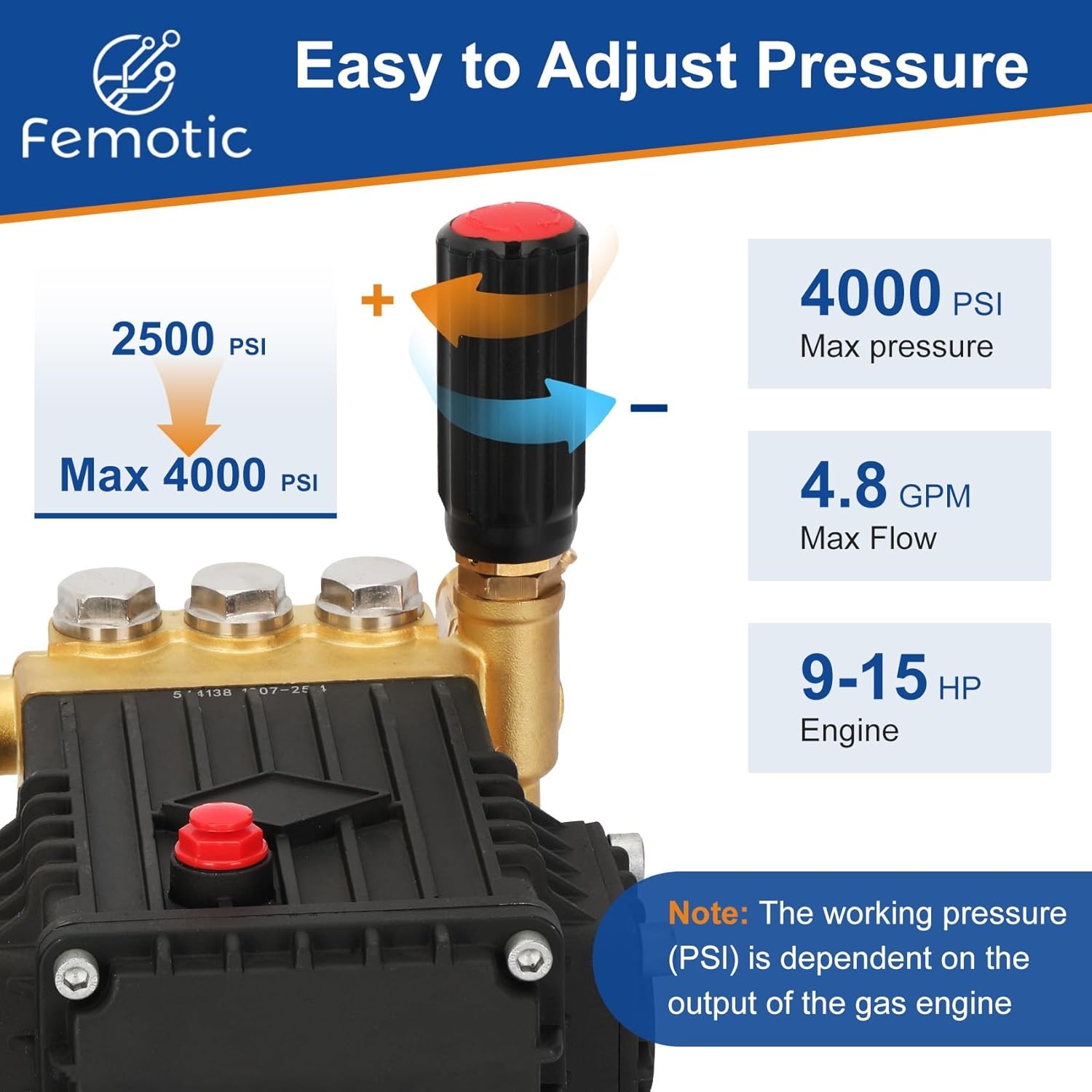 Pressure Washer Pump 1 Inch Shaft,Pressure Washer Pump 4400 psi,Power Washer Pum