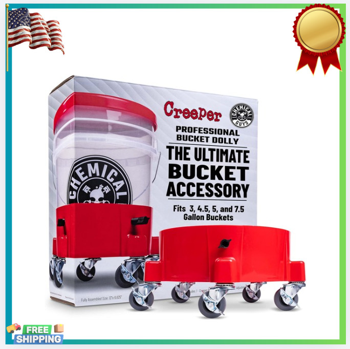 New Heavy Duty Bucket Dolly 5 Wheels 360° Rolling Cart Car Wash Garage