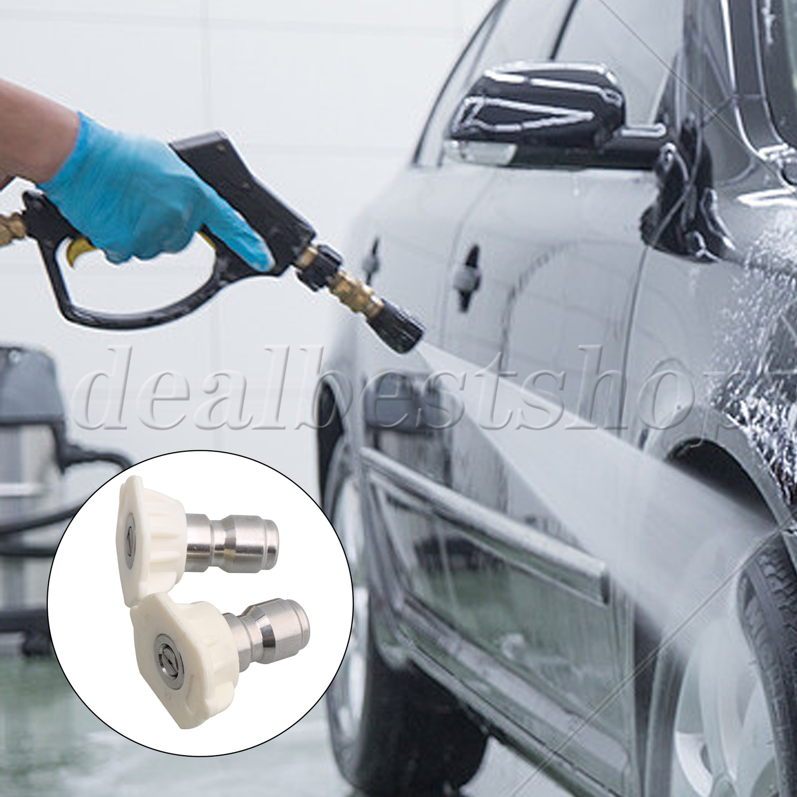 30 x White Pressure Spray Nozzle Tip 40 Degree 1.0-2.0mm Hole Diameter