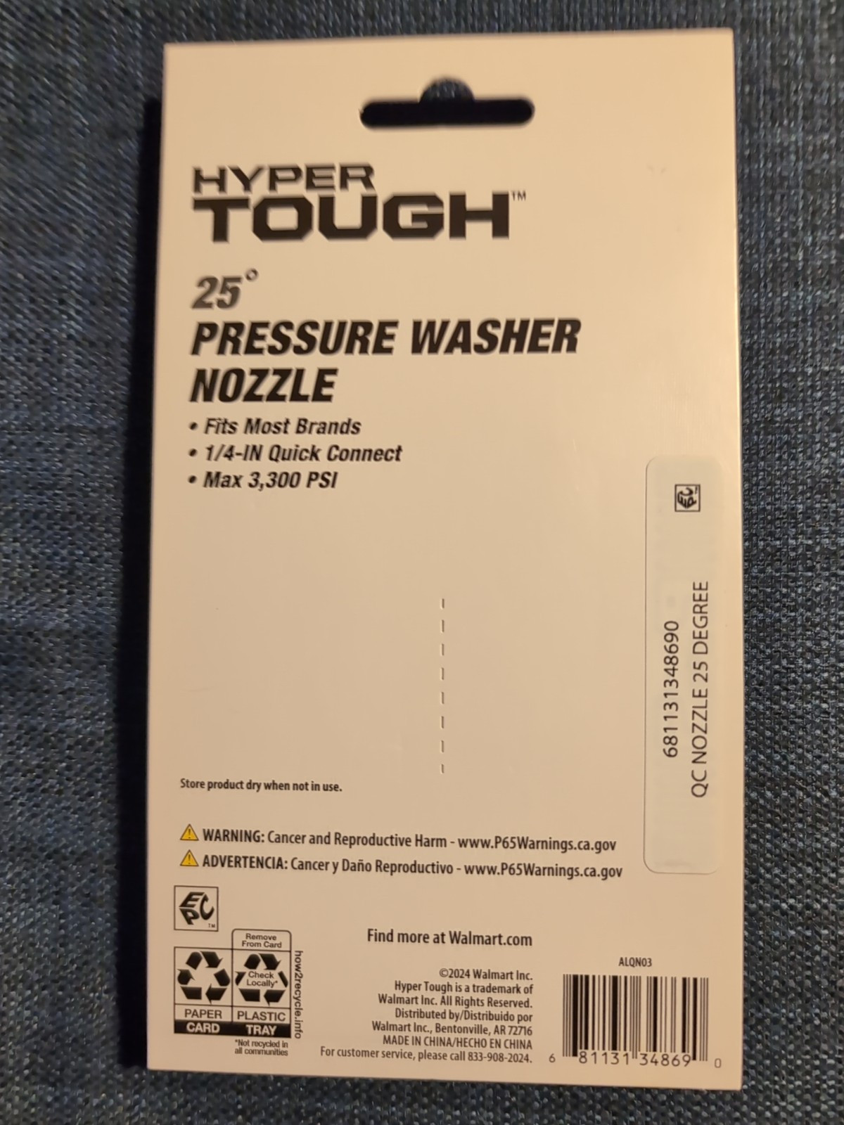 Hyper Tough 25 Degree Pressure Washer Nozzle 1/4″ Quick Connect