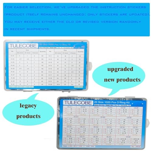 20 Size 1020 Pcs Universal Metric Nitrile Rubber(NBR) O Ring Assortment AR35