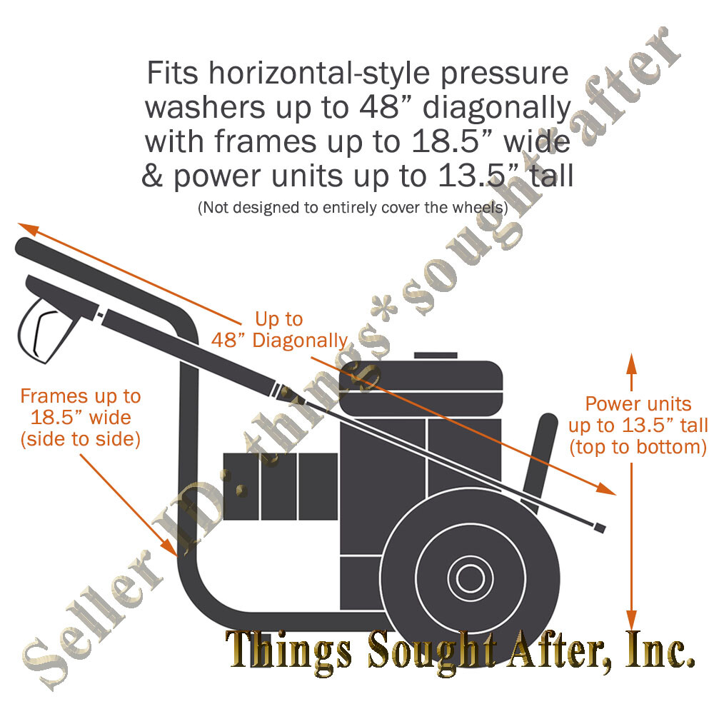 Pressure Washer Storage Cover for Generac Ryobi DeWalt Honda Troy Bilt & Others