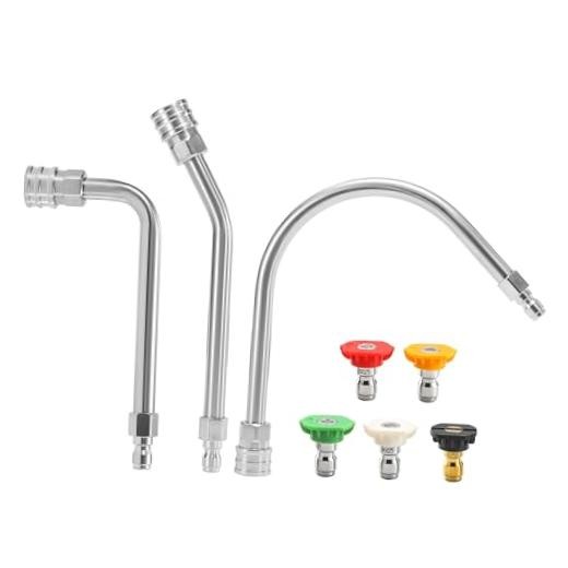 Pressure Washer Extension Wand-30°, 90°, 120° Gutter Cleaner Attachment Kit