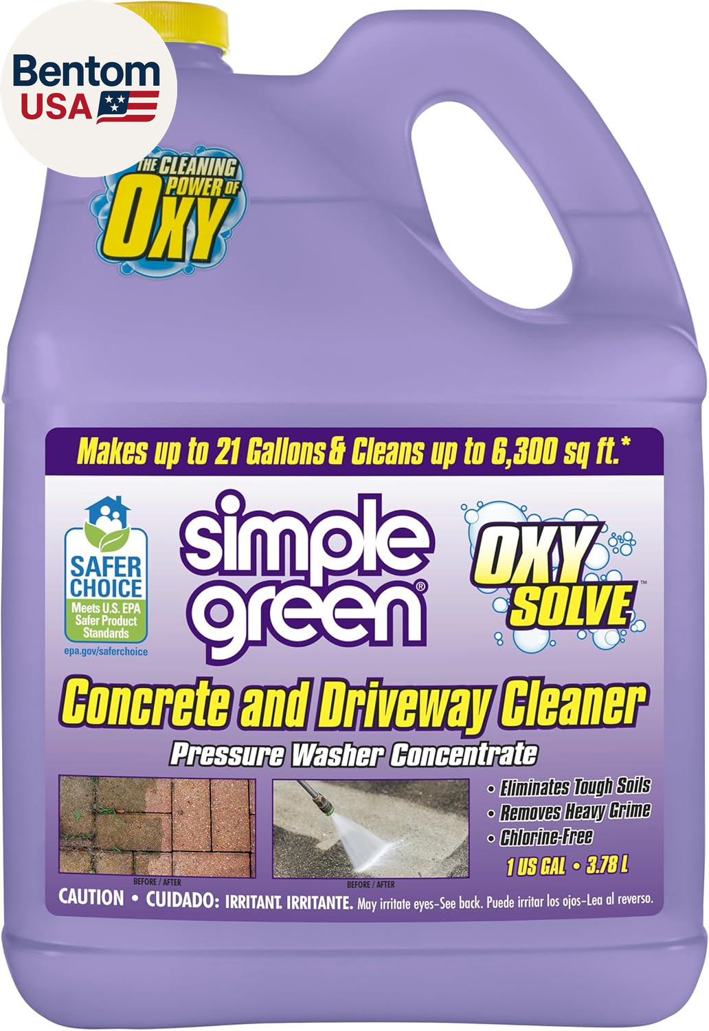 Oxy Solve Concrete and Driveway Pressure Washer Cleaner, Purple, Unscented, 128