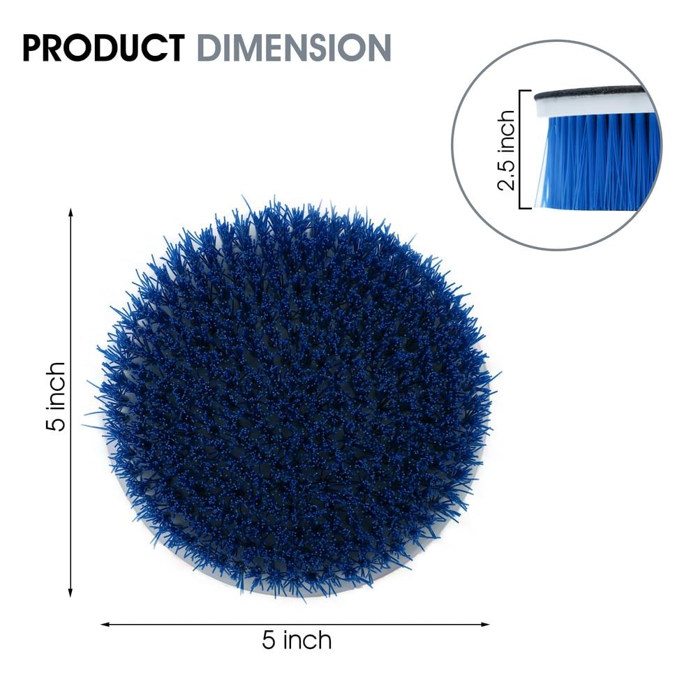 Nanoskin 5″ Carpet & Upholstery Rotary Brush with 1.5-Inch Bristle – 5″, Blue