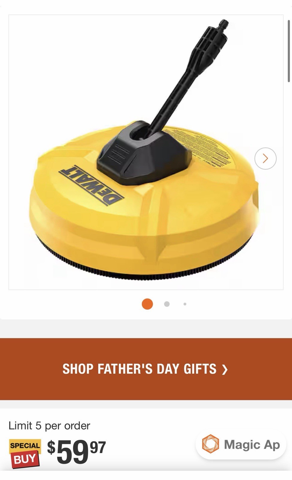 DEWALT Surface Cleaner USED Up To 3000 PSI Driveway & Sidewalk Surface Cleaner