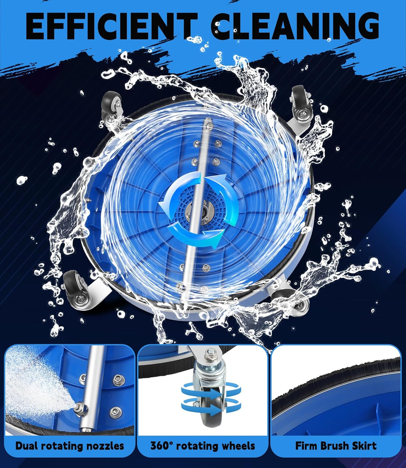 20” Pressure Washer Surface Cleaner, 4500 PSI for Driveways & Patios
