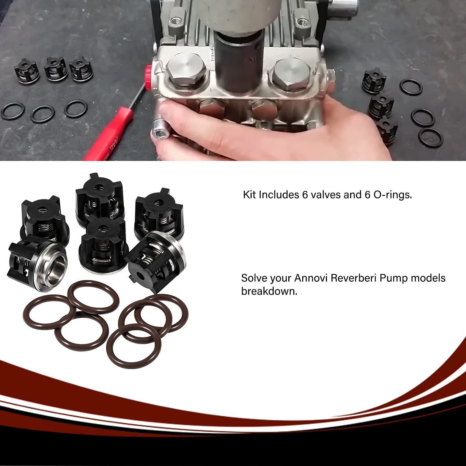 AR1828 Check Valve Kit for Annovi Reverberi 18mm XR XRC RKV RRV XRCV