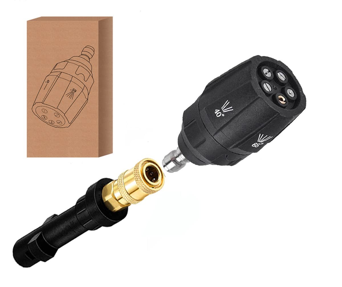 5 in 1 Pressure Washer Rotating Turbo Adjustable Nozzle Tip 4000 psi and 1/4’…