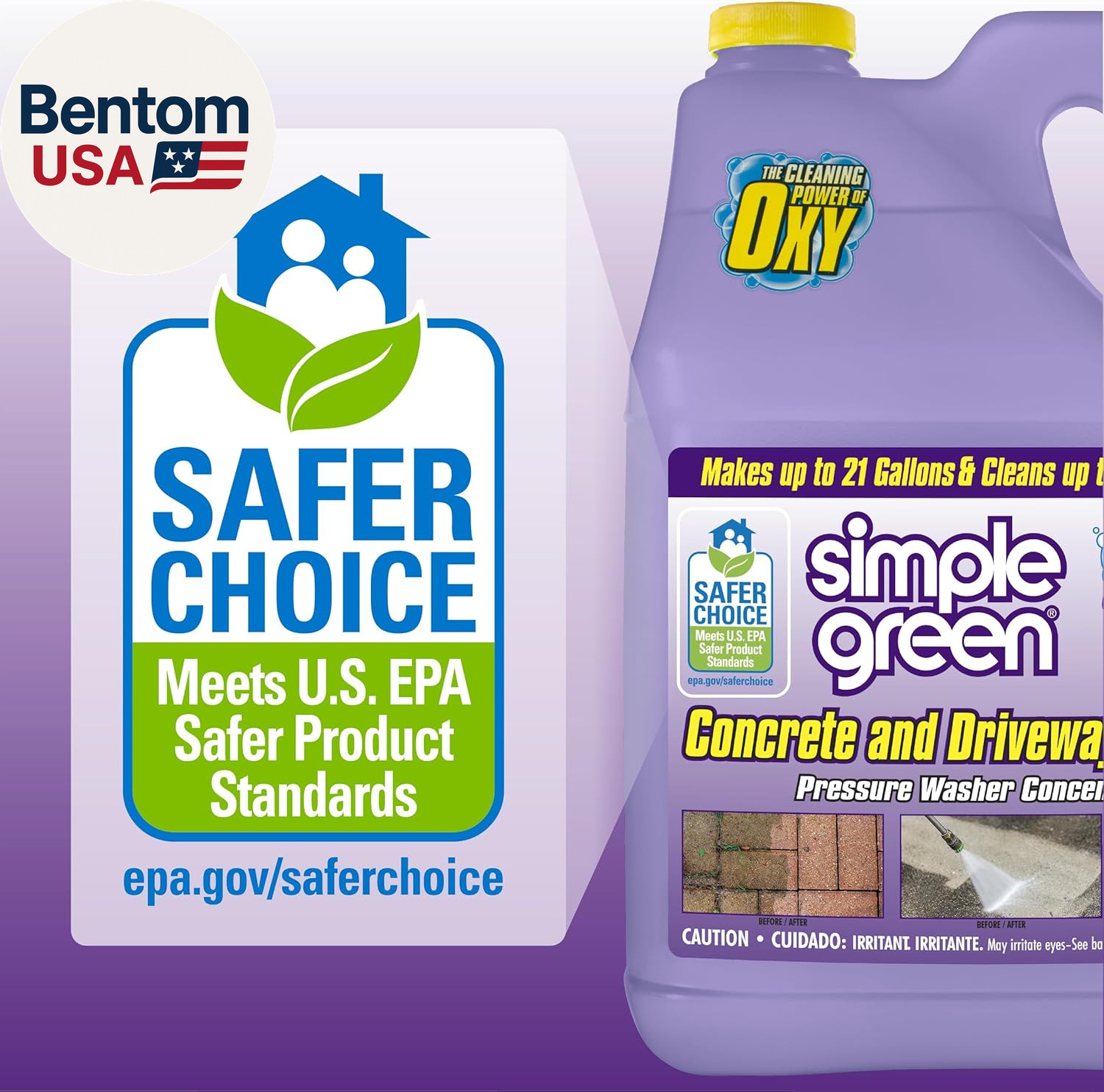 Oxy Solve Concrete and Driveway Pressure Washer Cleaner, Purple, Unscented, 128