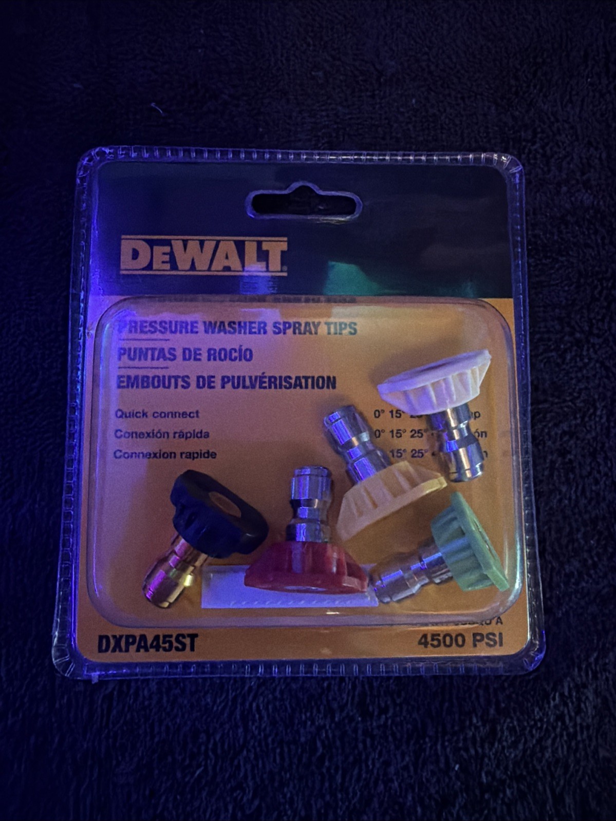 DEWALT DXPA45ST 4500 PSI Pressure Washer Spray Tips, 5-Pack Sealed Kit