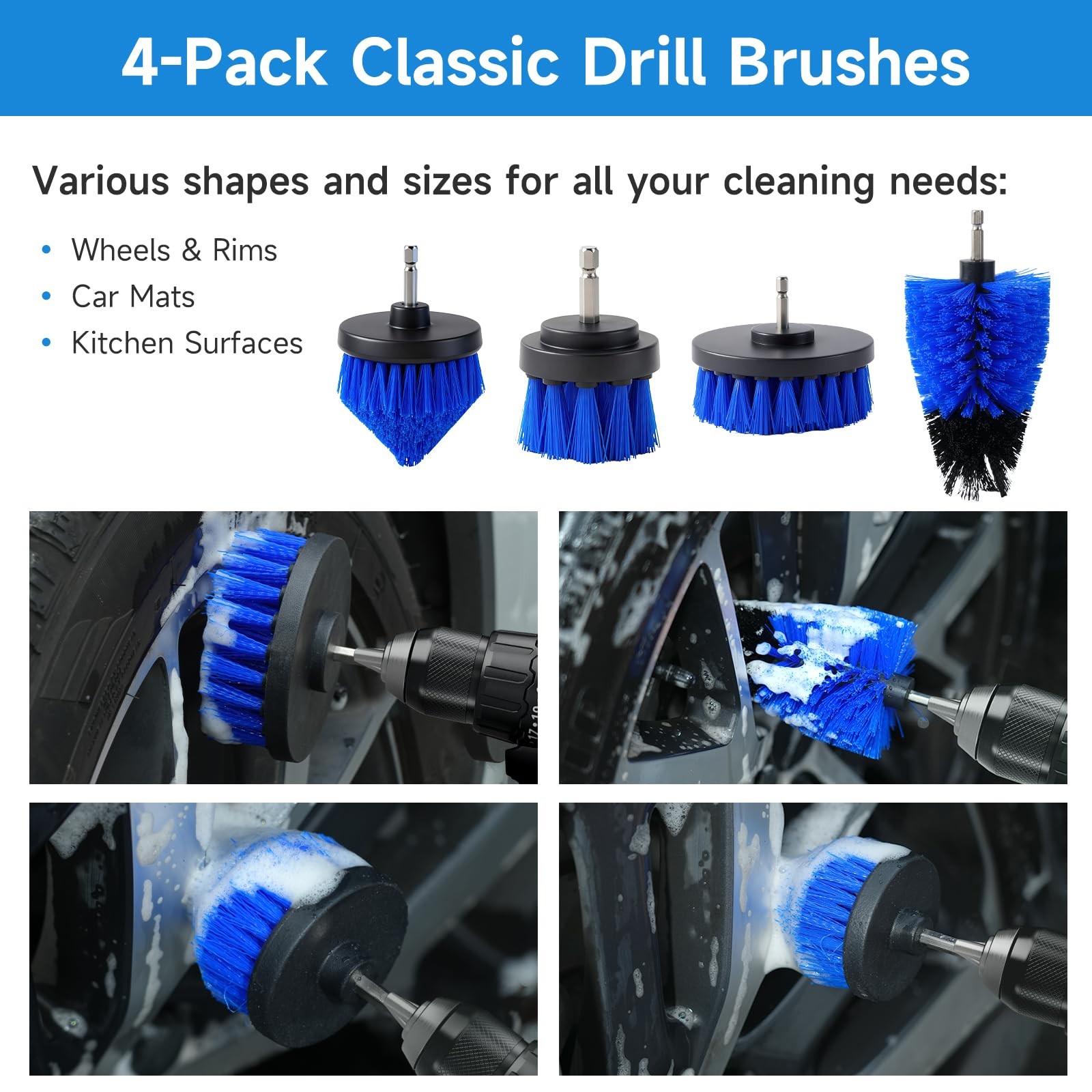 36Pcs Car Detailing Kit, Brush Set, Cleaning Auto Blue