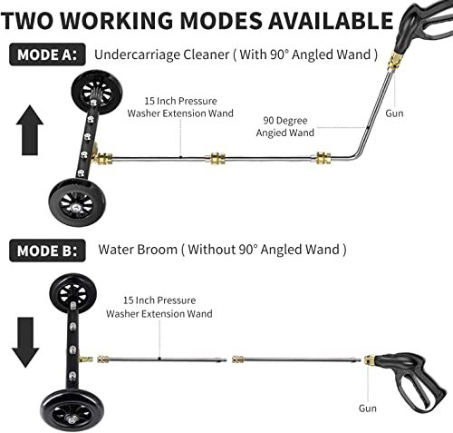 Pressure Washer Water Broom 16 Inch 4 Nozzle 4000 PSI Undercarriage Cleaner