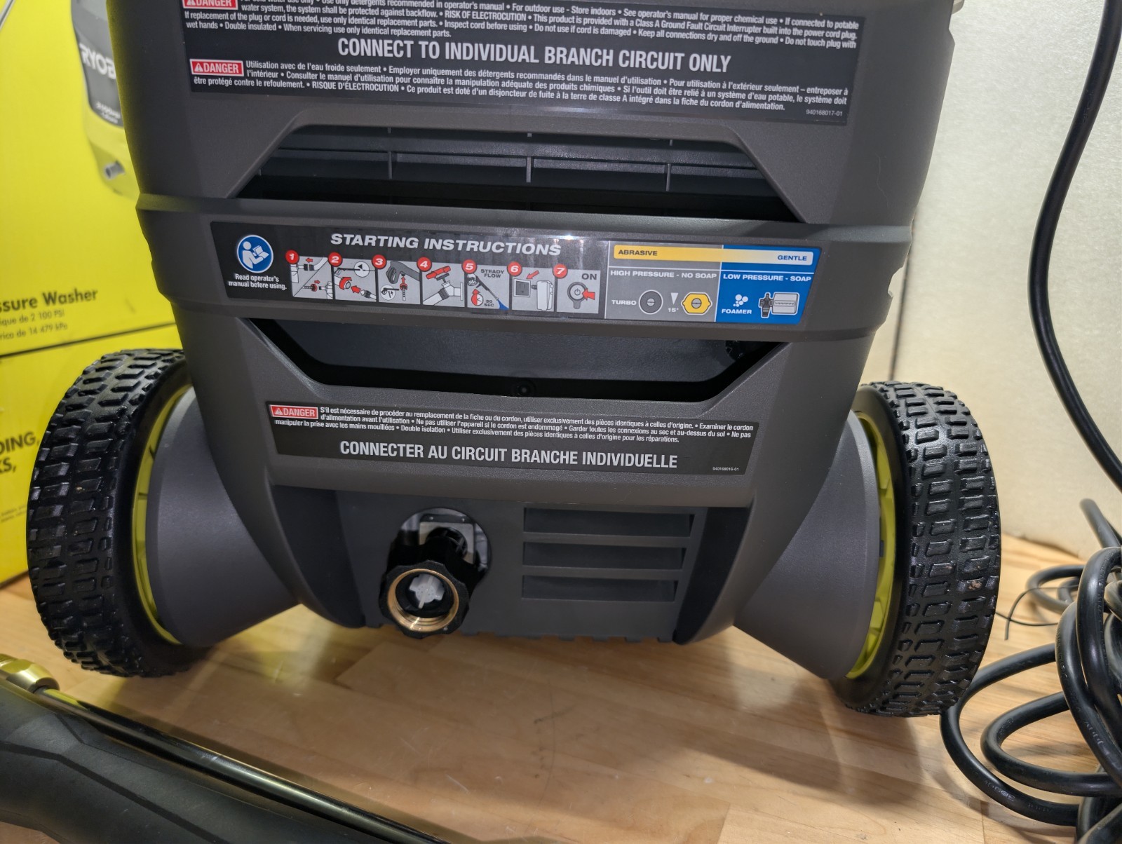 2025 Ryobi RY142012 2100 PSI Corded Electric Pressure Washer with Foamer