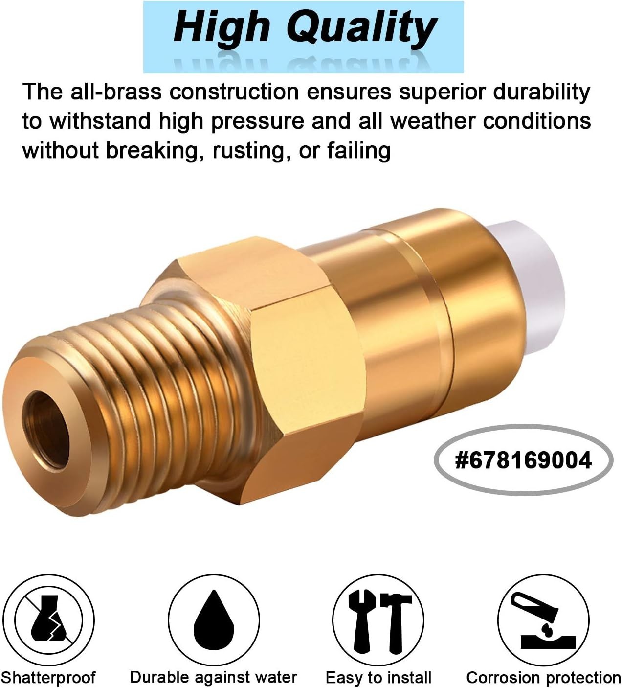 Universal 2 Pcs 1/4 in Brass Thermal Release Valve for Standard Pressure Washers
