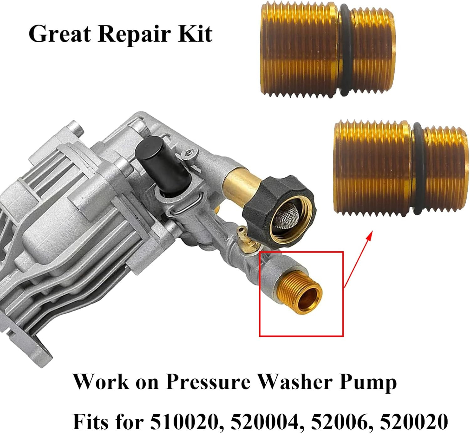 2 Pack 7110264 Water Oulet Kit for Axial Cam Pressure Washer Pump, Oulet Fitting
