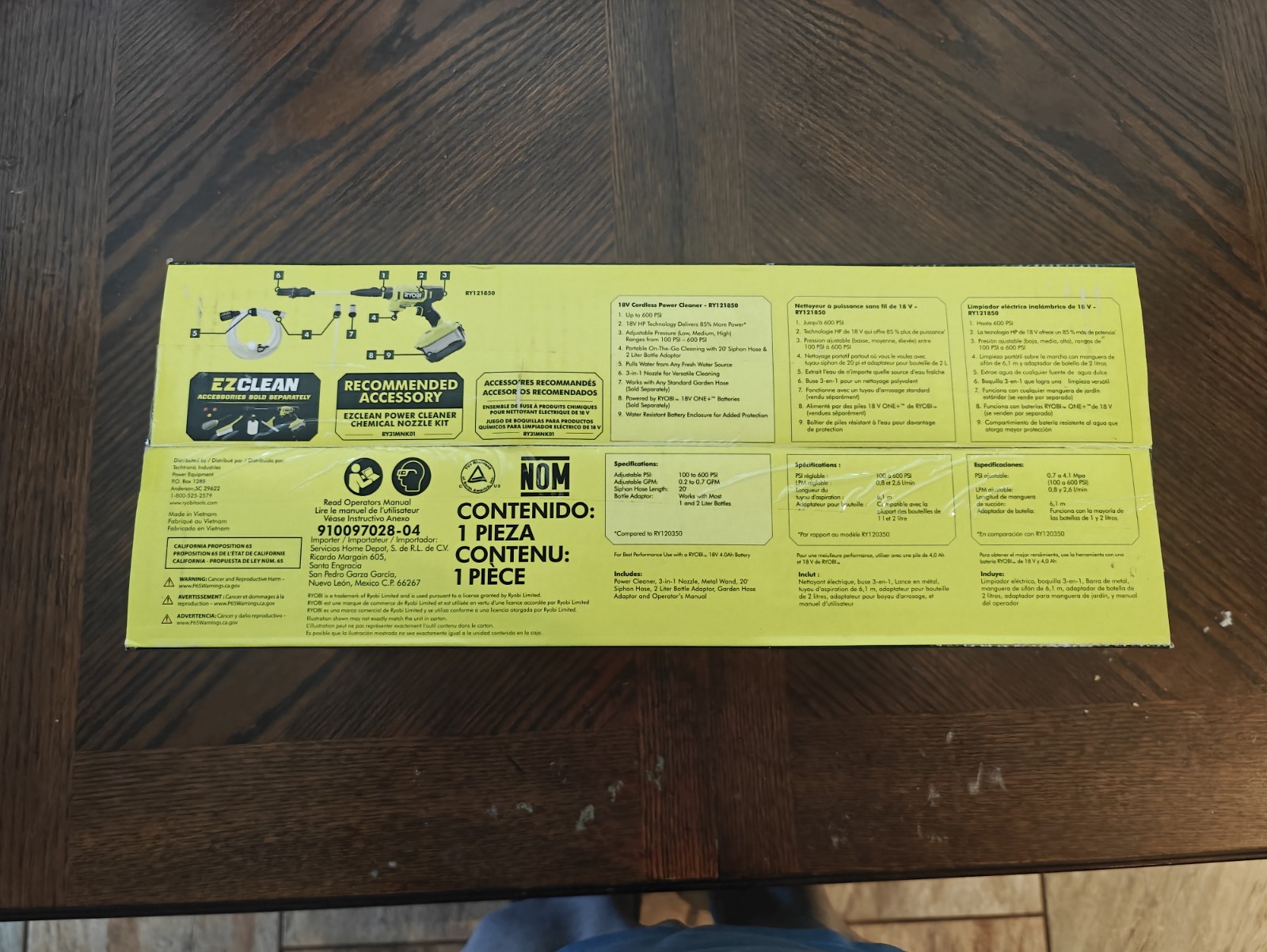 RYOBI ONE+ HP 18V Brushless 600 PSI 0.7 GPM Cordless Cold Water Power Cleaner