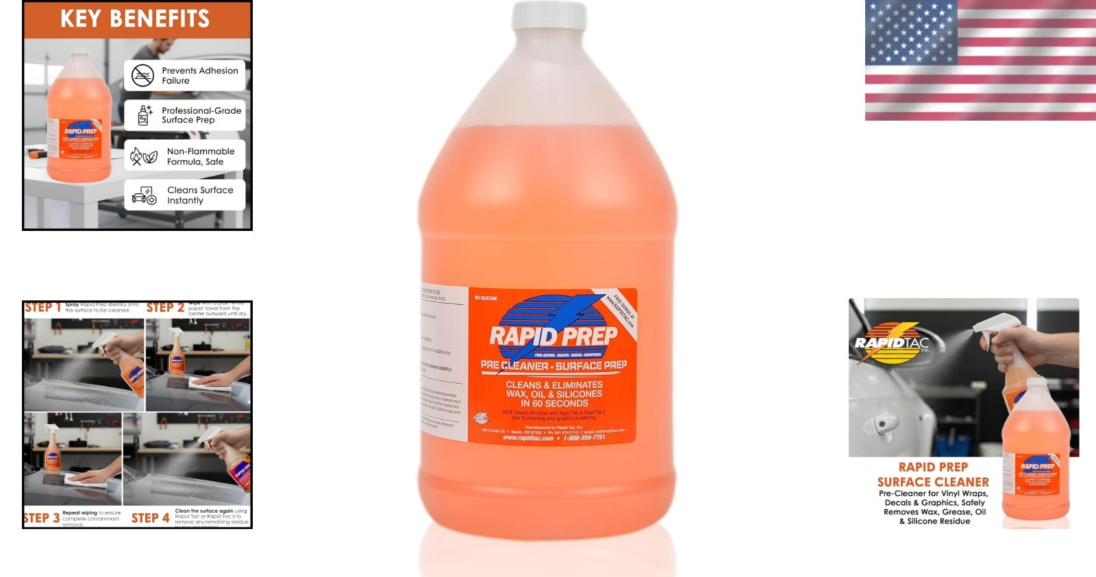 Rapid Prep Safe Surface Cleaner 128 oz | Perfect for Glass, Metals, and Graphics
